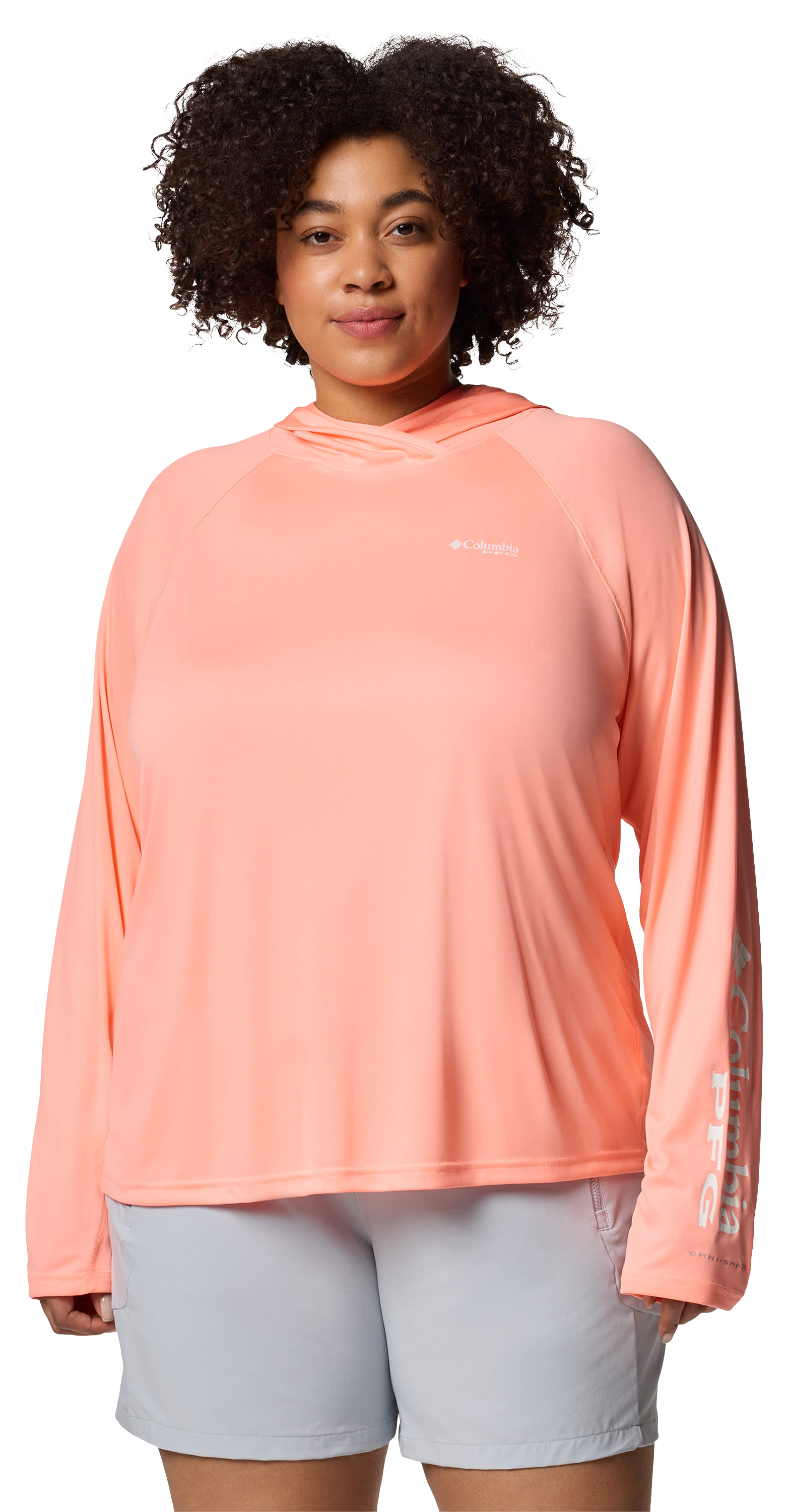 Image of Columbia Tidal Tee II Long-Sleeve Hoodie for Ladies - Tiki Pink - 1X