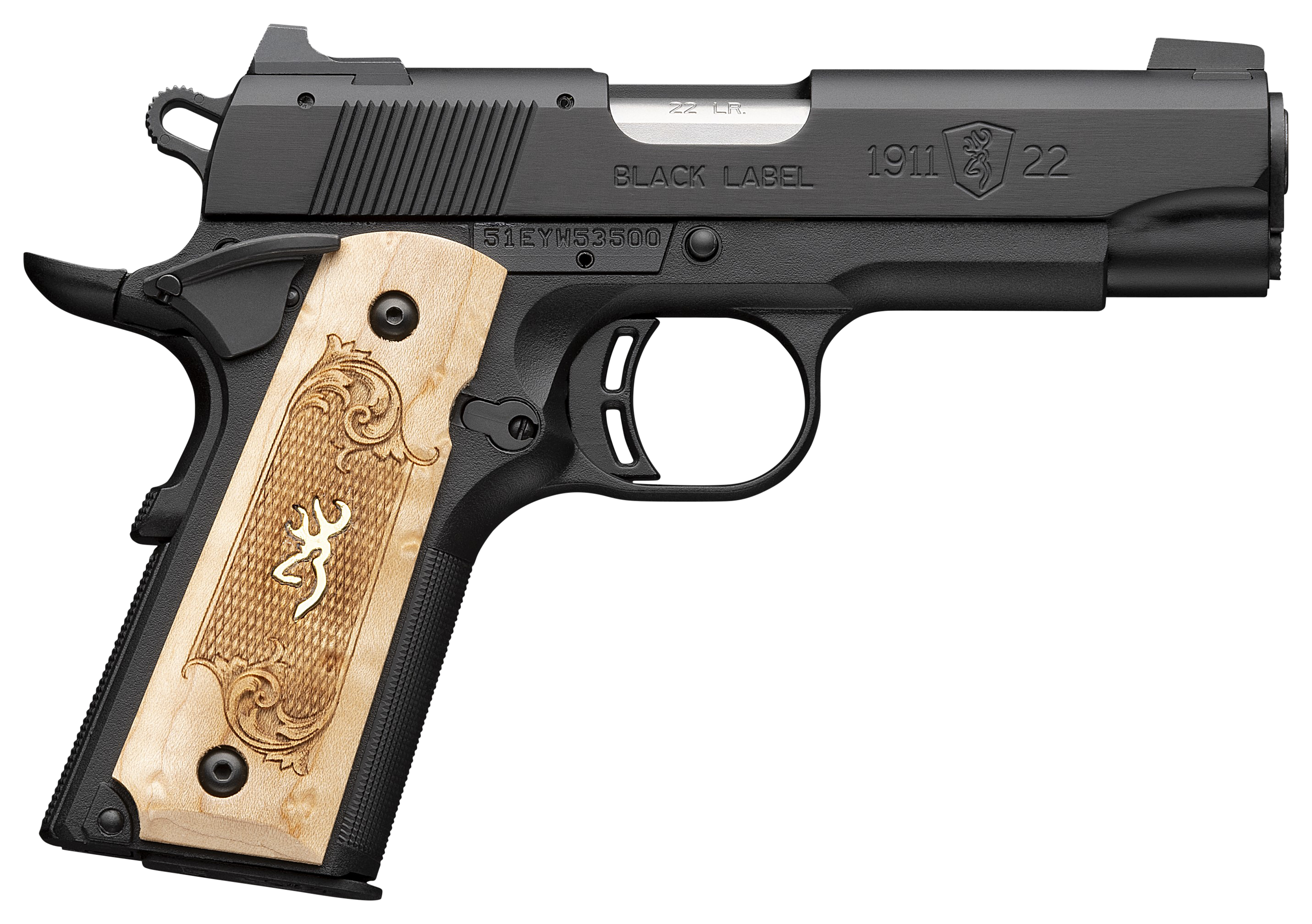 Browning 1911-22 Black Label Medallion Maple Compact Semi-Auto Rimfire Pistol - Browning