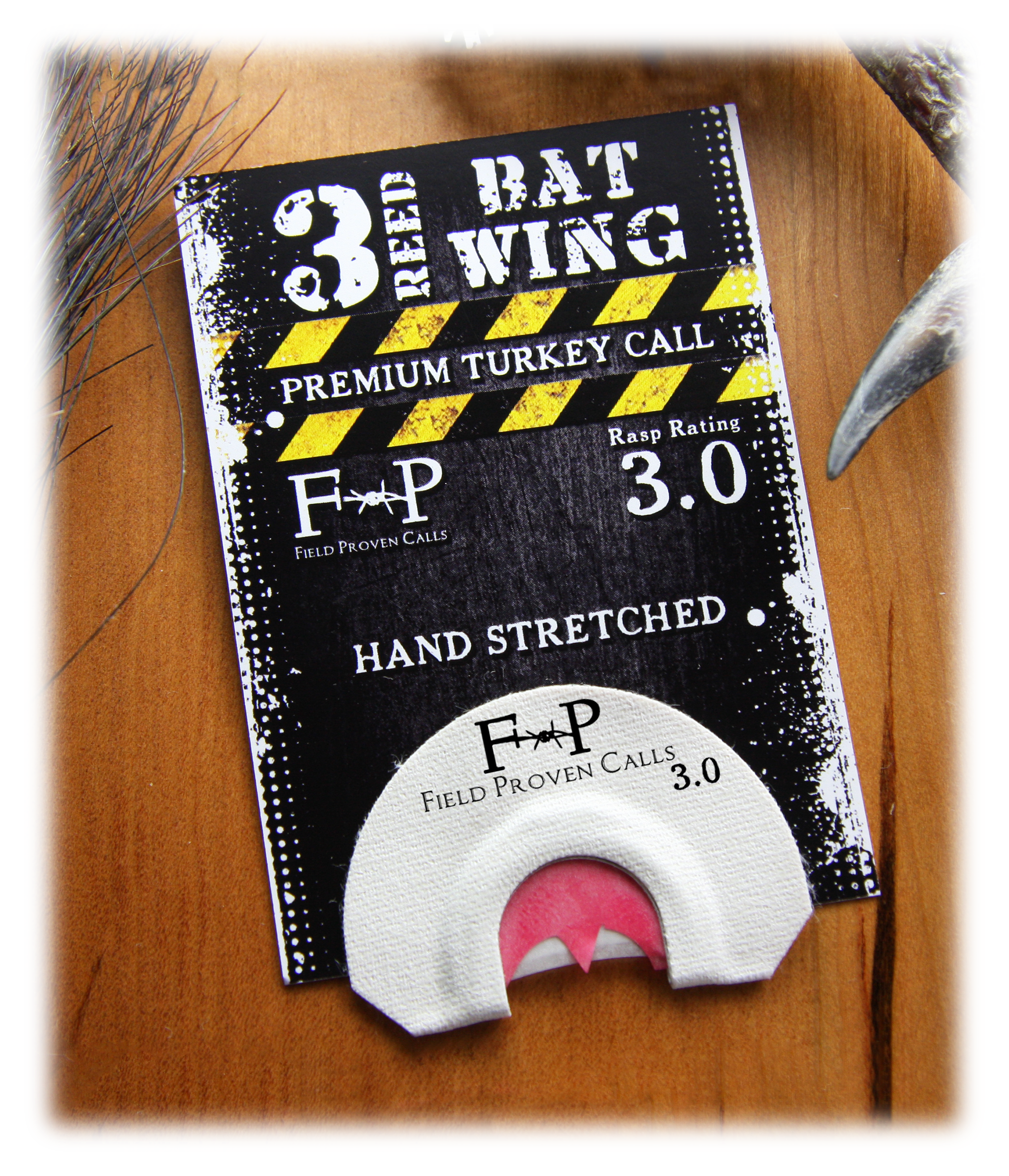 Field Proven Calls Bat Wing 3-Reed Mouth Turkey Call - White/Red
