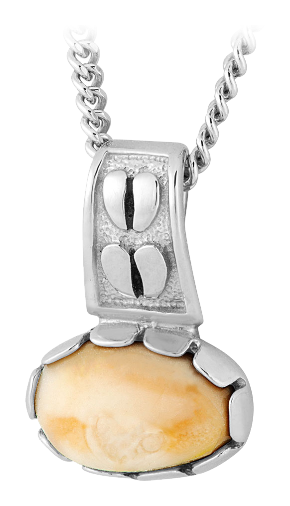 Frontier Collection Sterling Silver Elk Track Elk Ivory Pendant