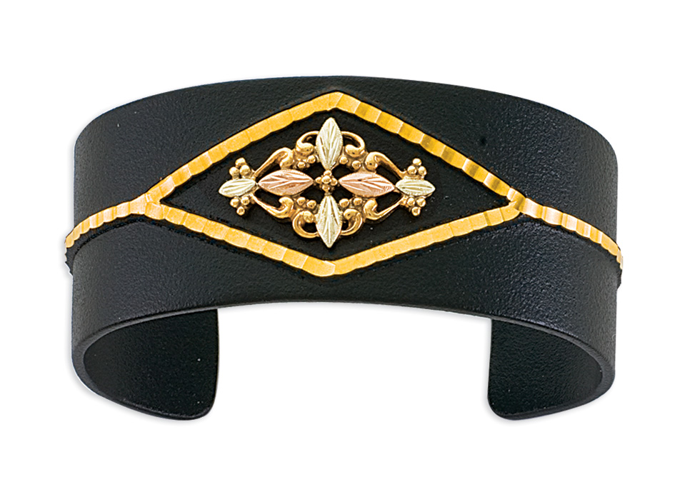 Image of Landstrom's Black Hills Gold Black Powder-Coated 1″ Cuff Bracelet