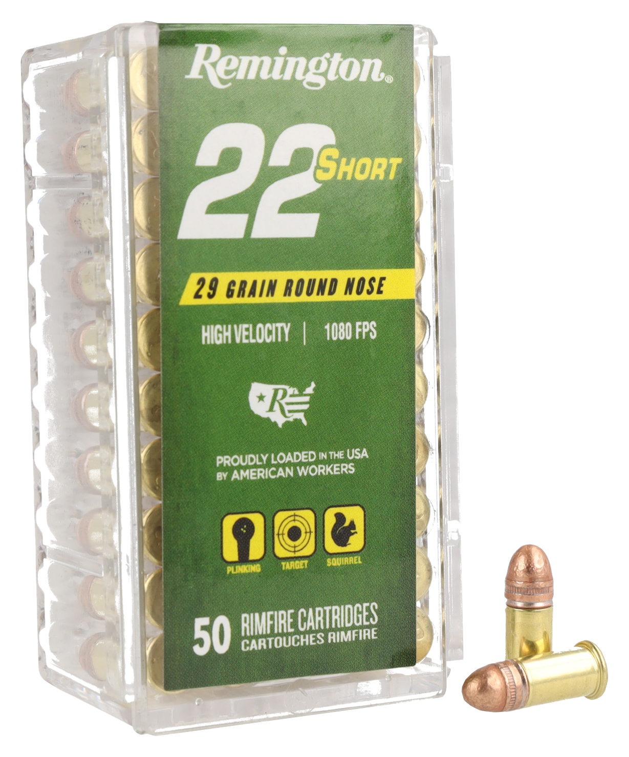 Remington .22 Short 29 Grain Copper-Plated Round Nose Rimfire Ammo