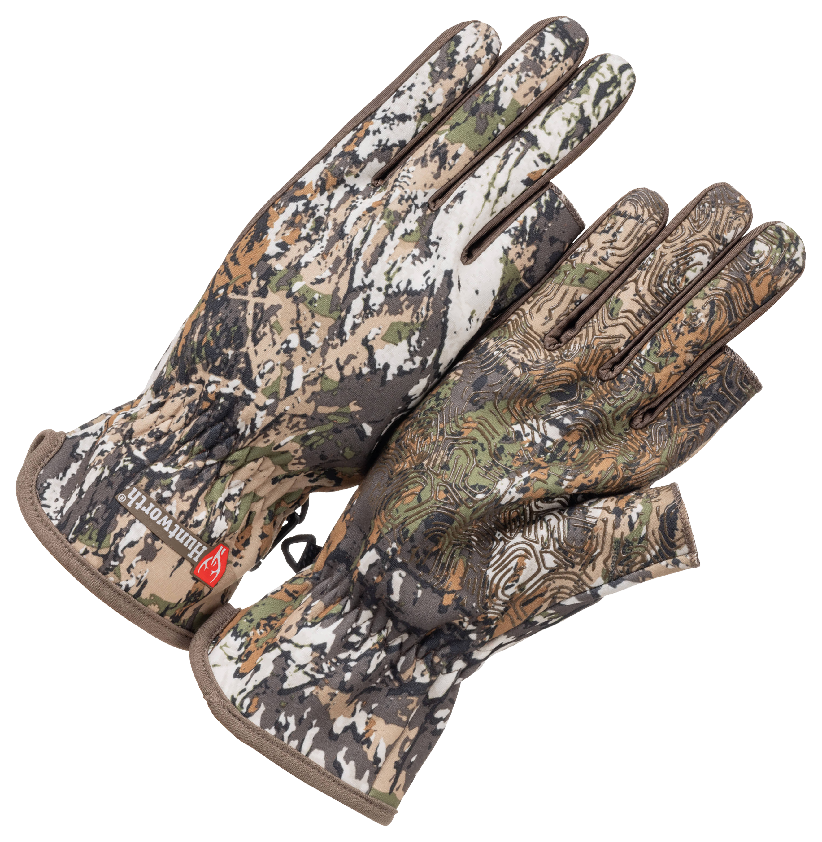 Image of Huntworth Ames Lightweight Half-Finger Hunting Gloves for Men - Huntworth Vertek - L