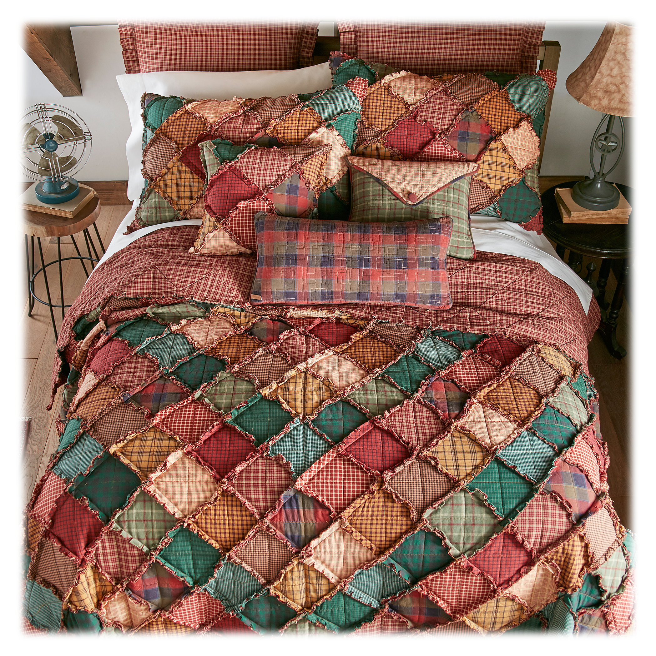 Donna Sharp Campfire Bedding Collection Patchwork Rag Quilt - Full/Queen