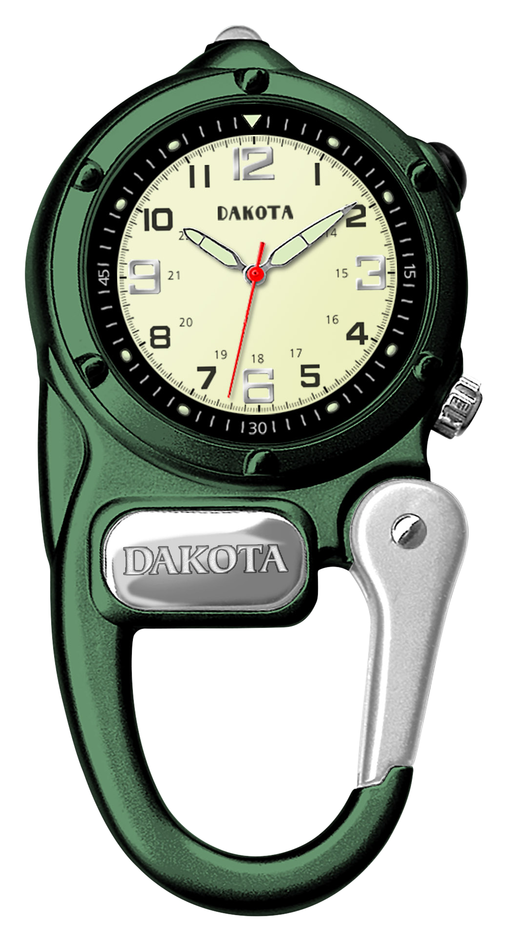 Dakota Mini Clip Microlight Carabiner Watch - Green