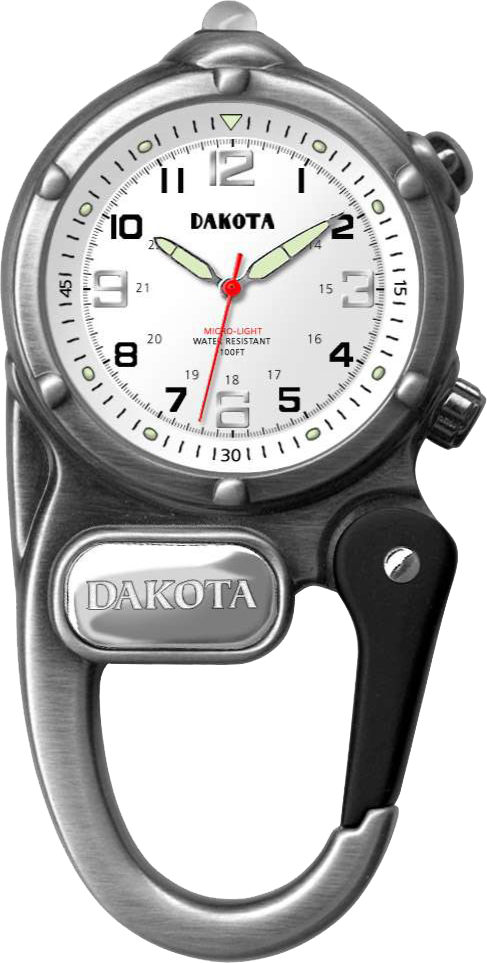 Dakota Mini Clip Microlight Carabiner Watch - Silver