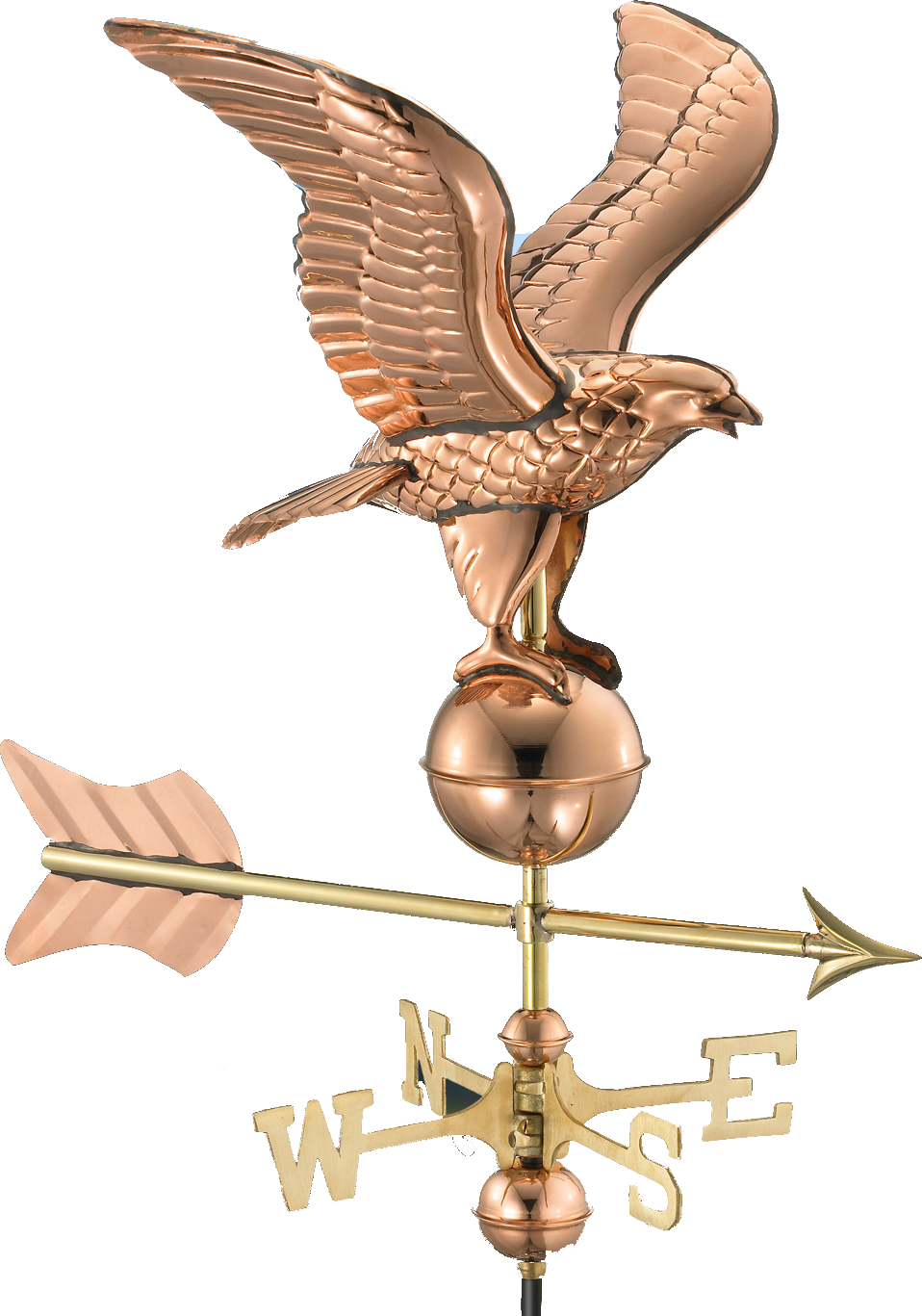 Good Directions Eagle Polished Copper Cottage Weather Vane with Roof Mount