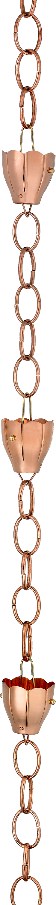 Good Directions 6-Cup Polished Copper Crocus Rain Chain