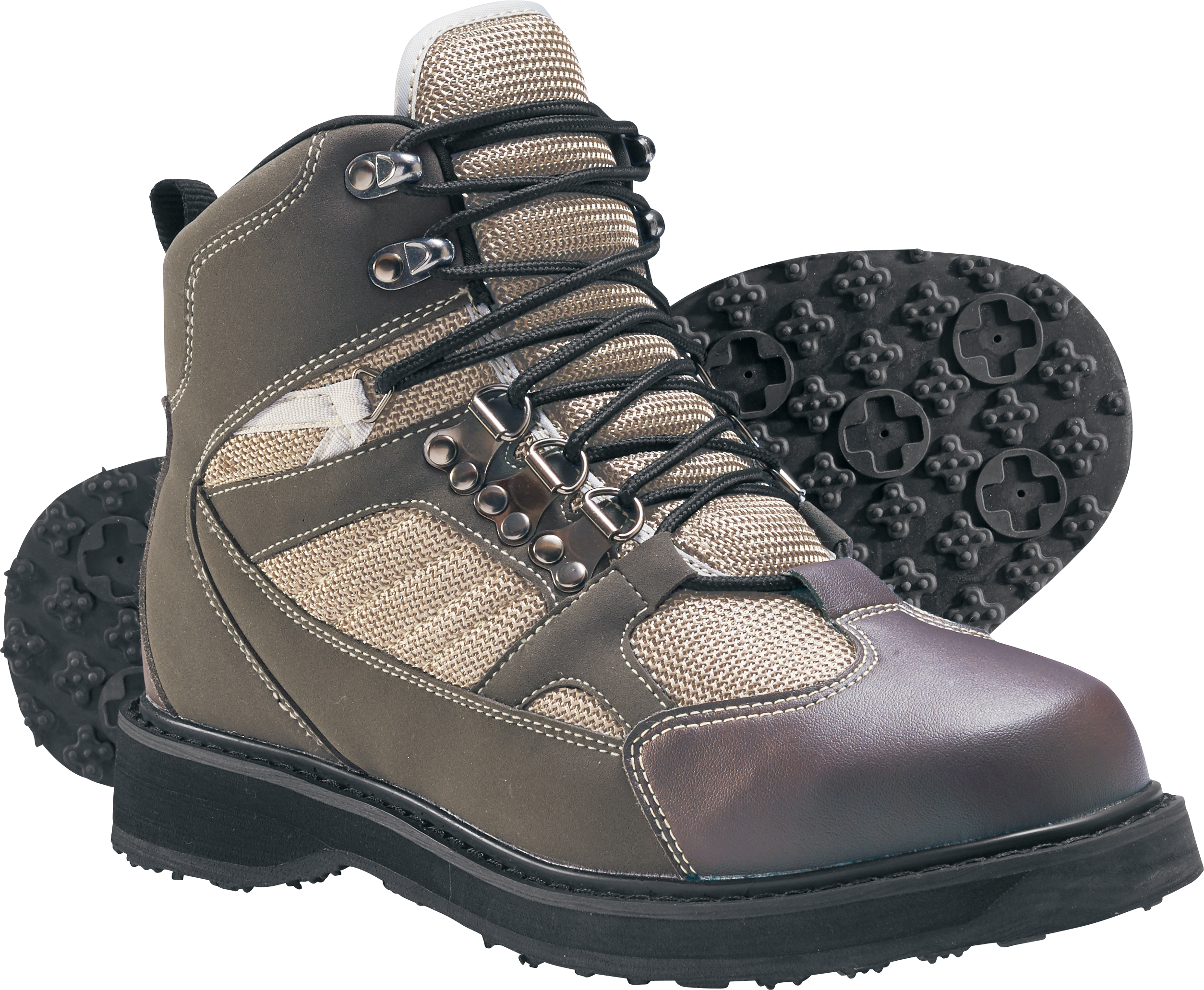 Caddis Natural Ensemble Wading Boots with Lug for Men - Green/Brown - 9M
