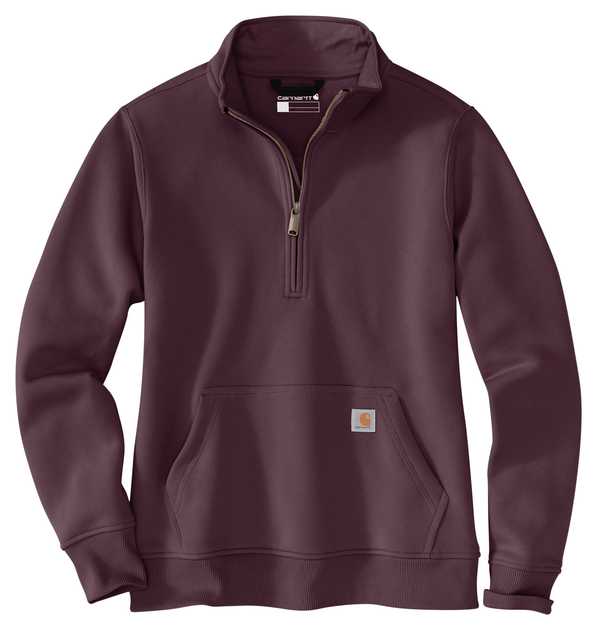Carhartt Relaxed-Fit Midweight Quarter-Zip Mock-Neck Sweatshirt - Deep Cherrywood