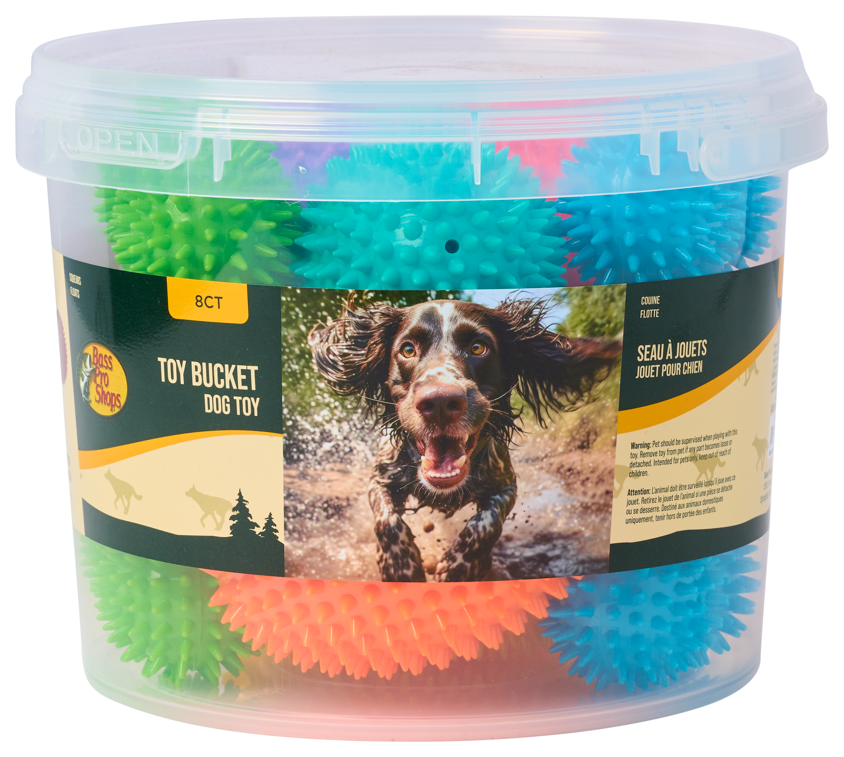 Bass Pro Shops Assorted Spiky Dog Toy Bucket