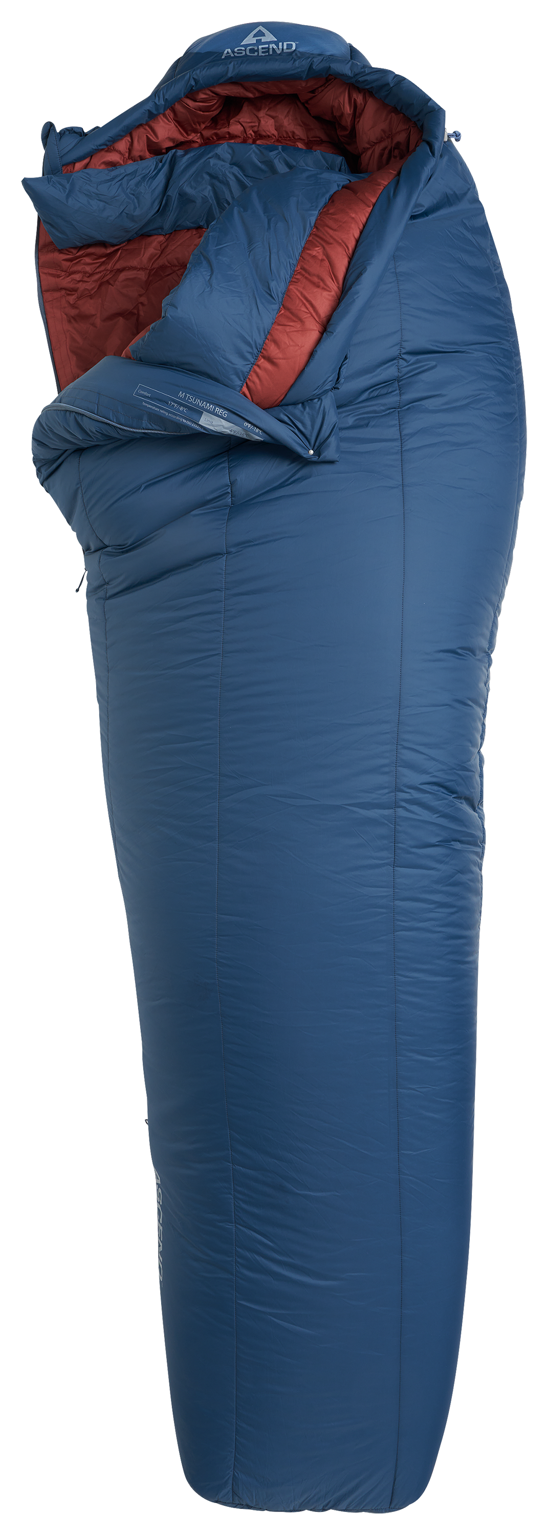 Ascend Typhoon 20F Mummy Sleeping Bag - 78?L x 62?W x 4?H - 6'