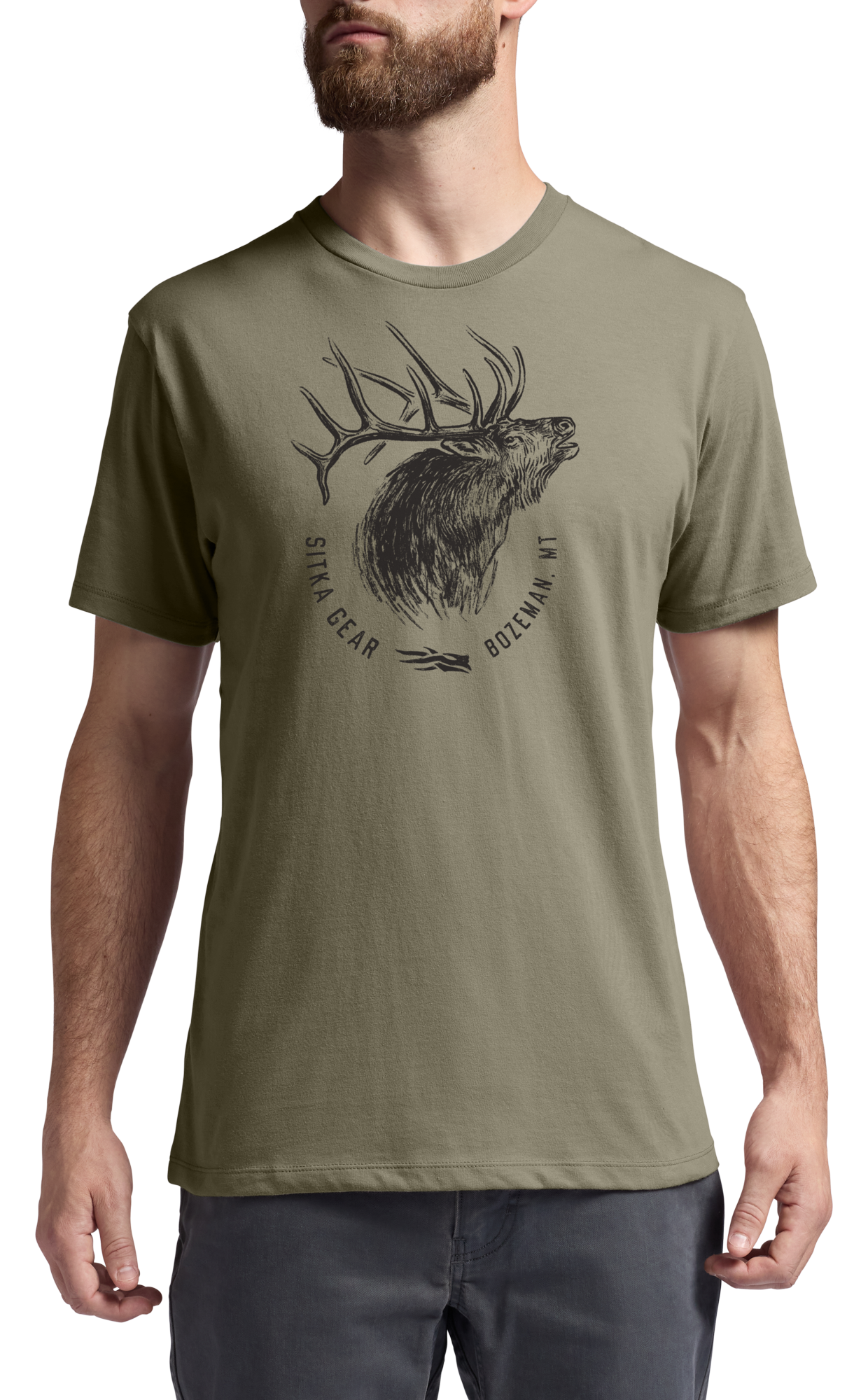 SITKA SITKA Elk Sketch Short-Sleeve T-Shirt - Dark Green Sage - $35.00 at Cabela's Program