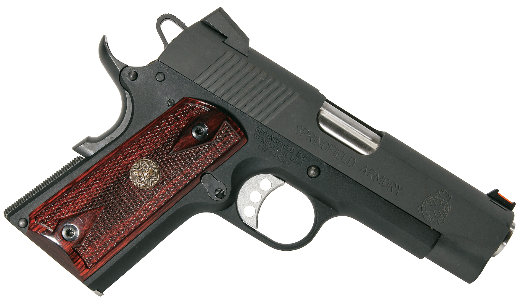 Pachmayr Deluxe Laminated Wood Pistol Grip - Charcoal/Double-Diamond - 1911 Officer - Pachmayr