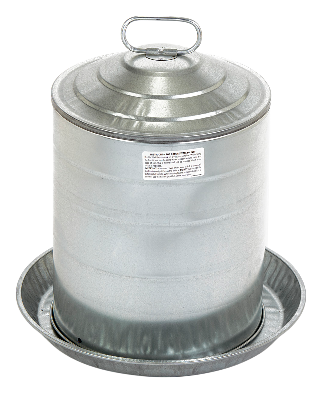 Little Giant Double Wall Metal Poultry Fount - 5 gal. - 15.25? dia. x 15.25?H