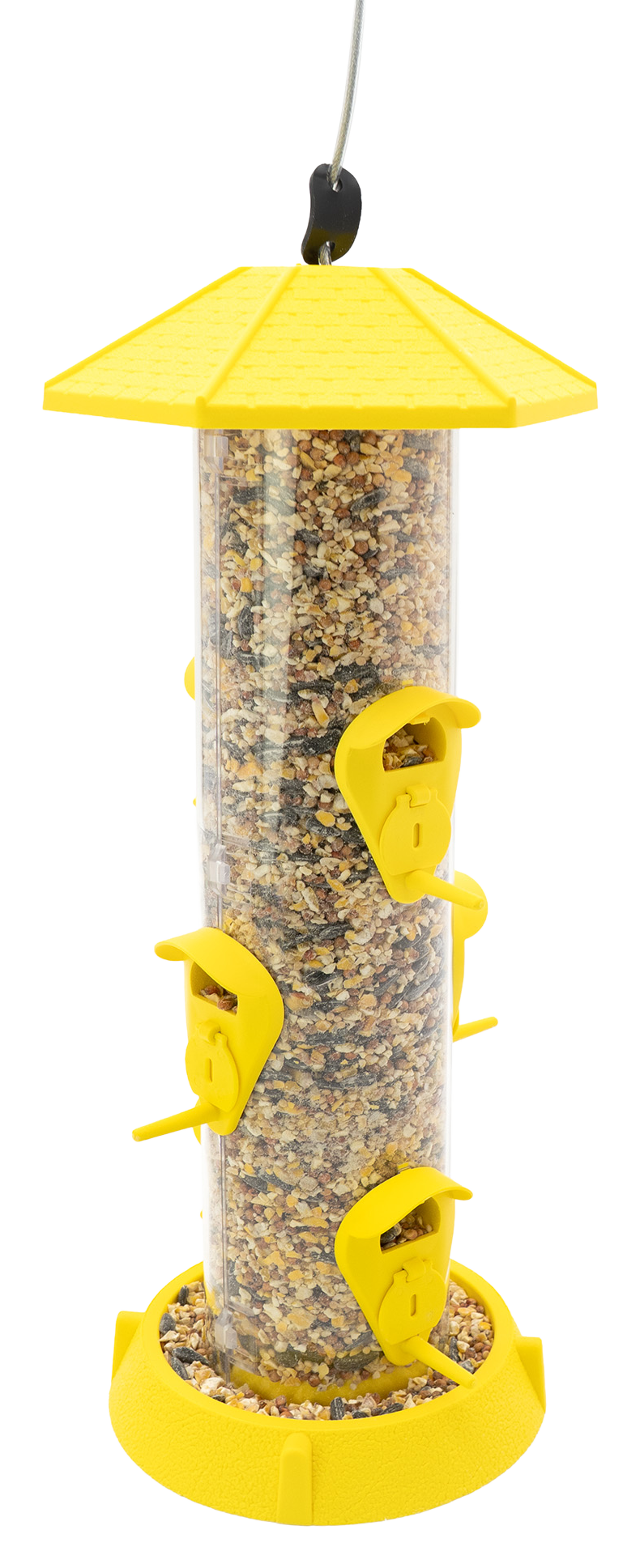 North States 2-in-1 Hinged Port Tube Birdfeeder - Fiesta Yellow