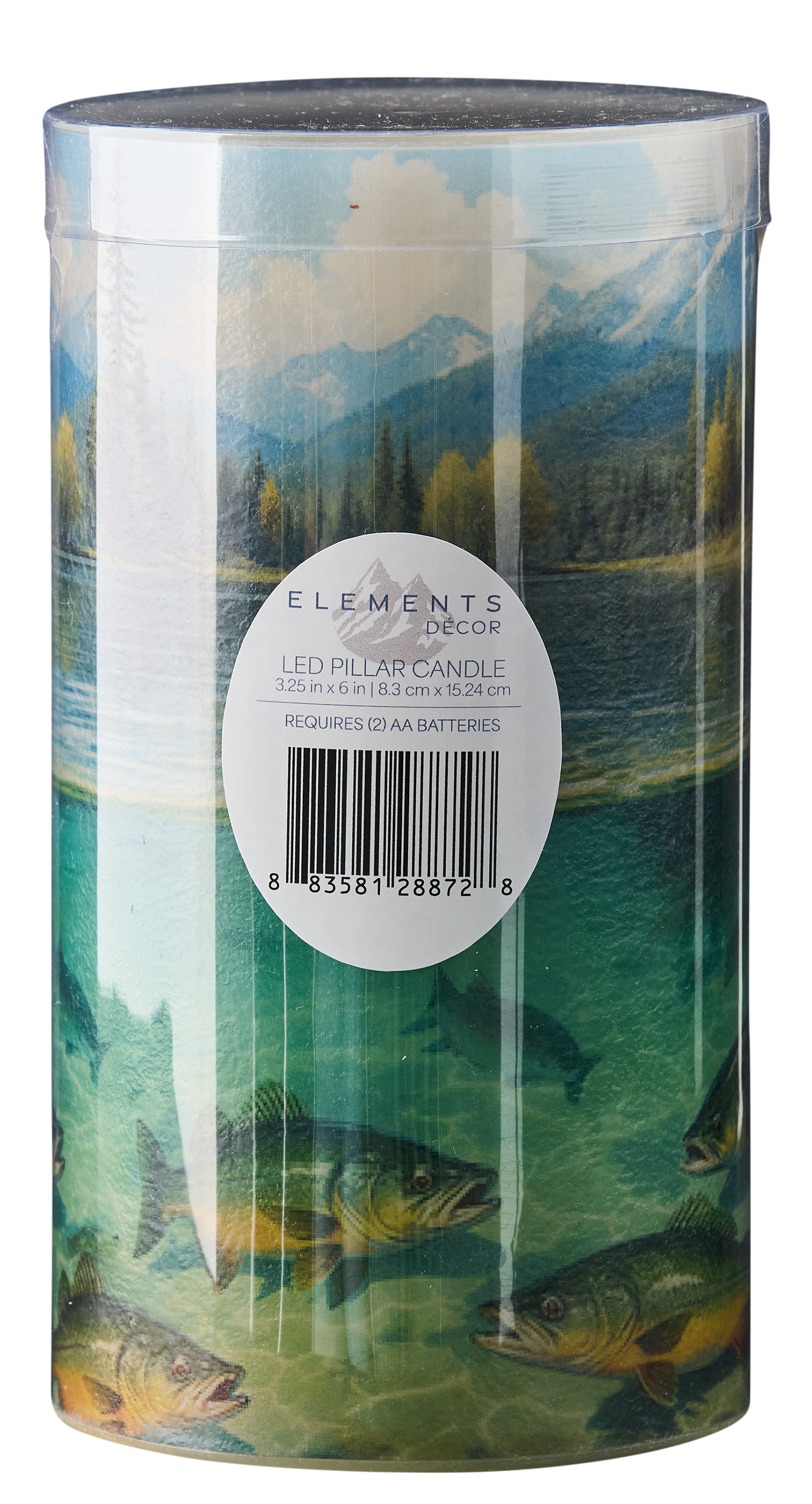 Crestview Collection Tall LED Printed Lake Candle