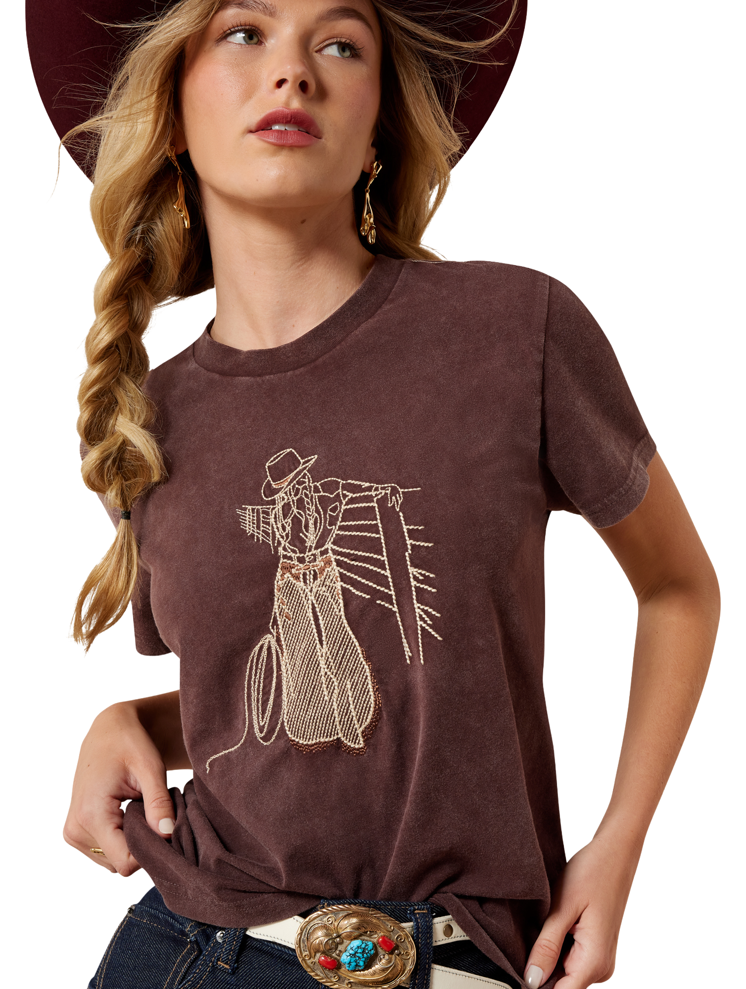 Ariat Ariat Rebel with a Cause Short-Sleeve T-Shirt - Chocolate Plum - $49.95 at Cabela's Program