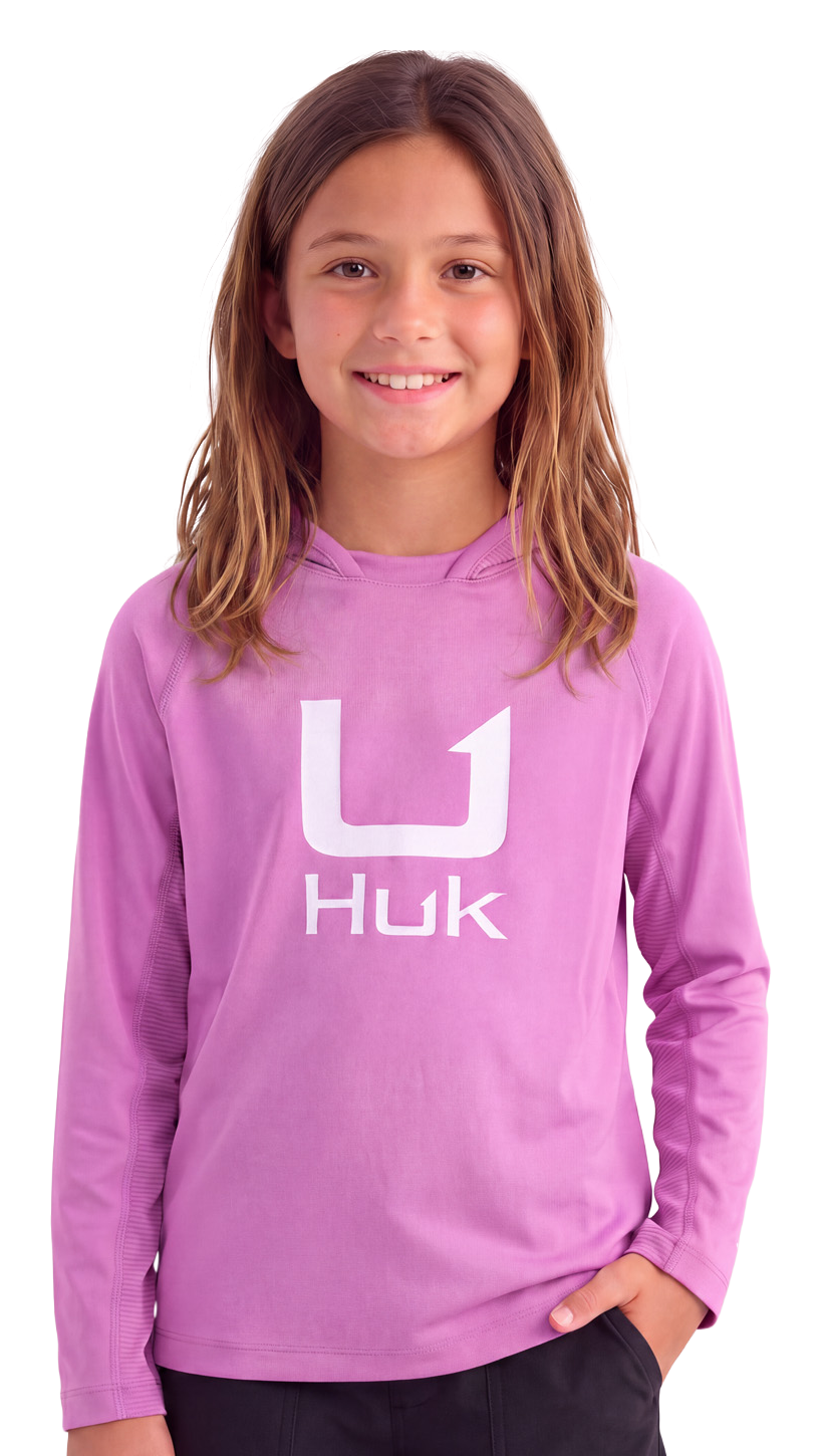 Huk Icon Performance Hoodie for Kids - Coastal Wildflower
