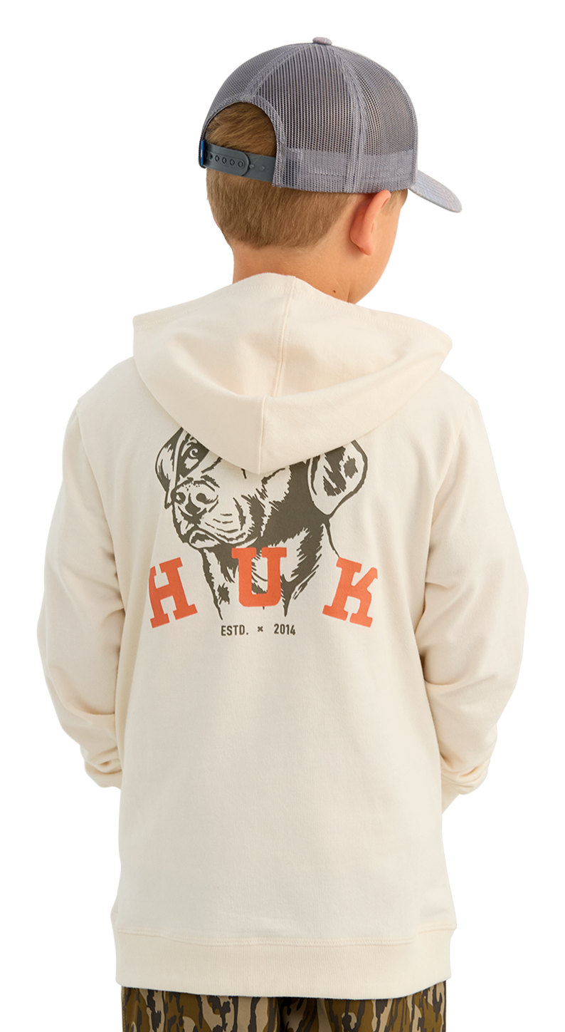 Huk Edisto Terry Lab Sketch Hoodie for Kids - Egret