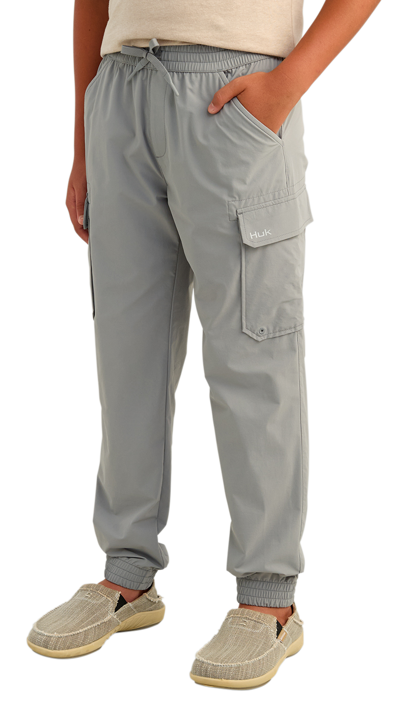 Huk Airweight Cargo Joggers for Kids - Sharkskin