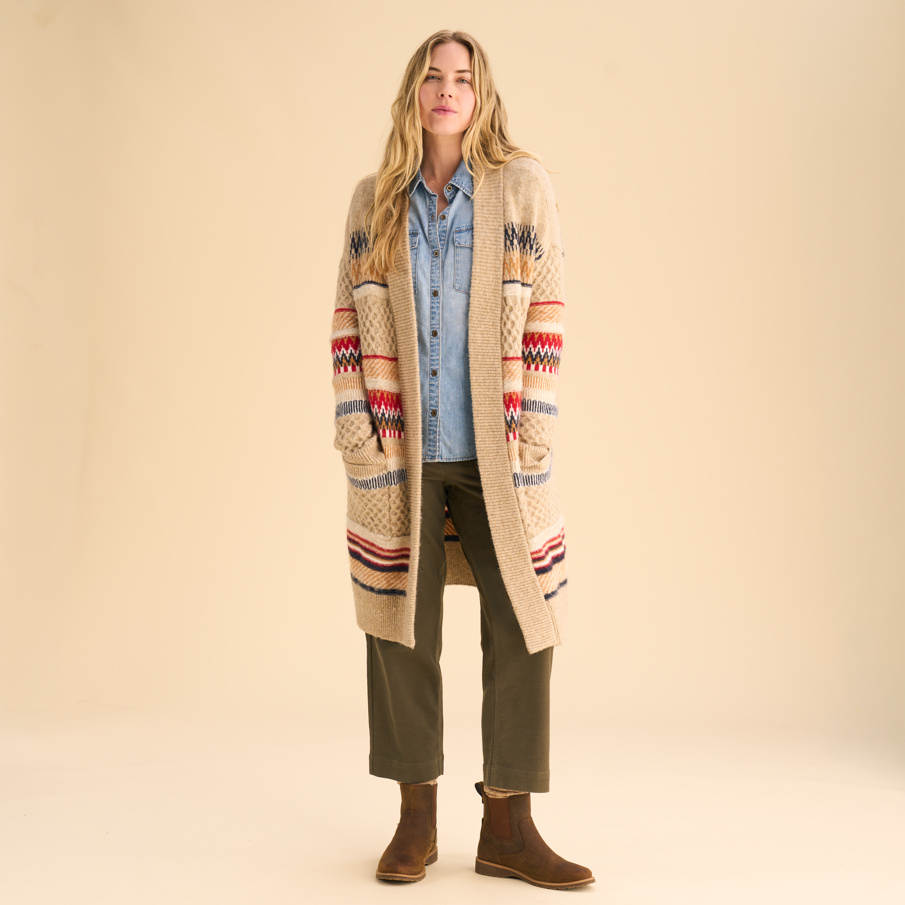 Natural Reflections Natural Reflections Open-Front Fair Isle Cardigan - Multi - $59.99 at Cabela's Program