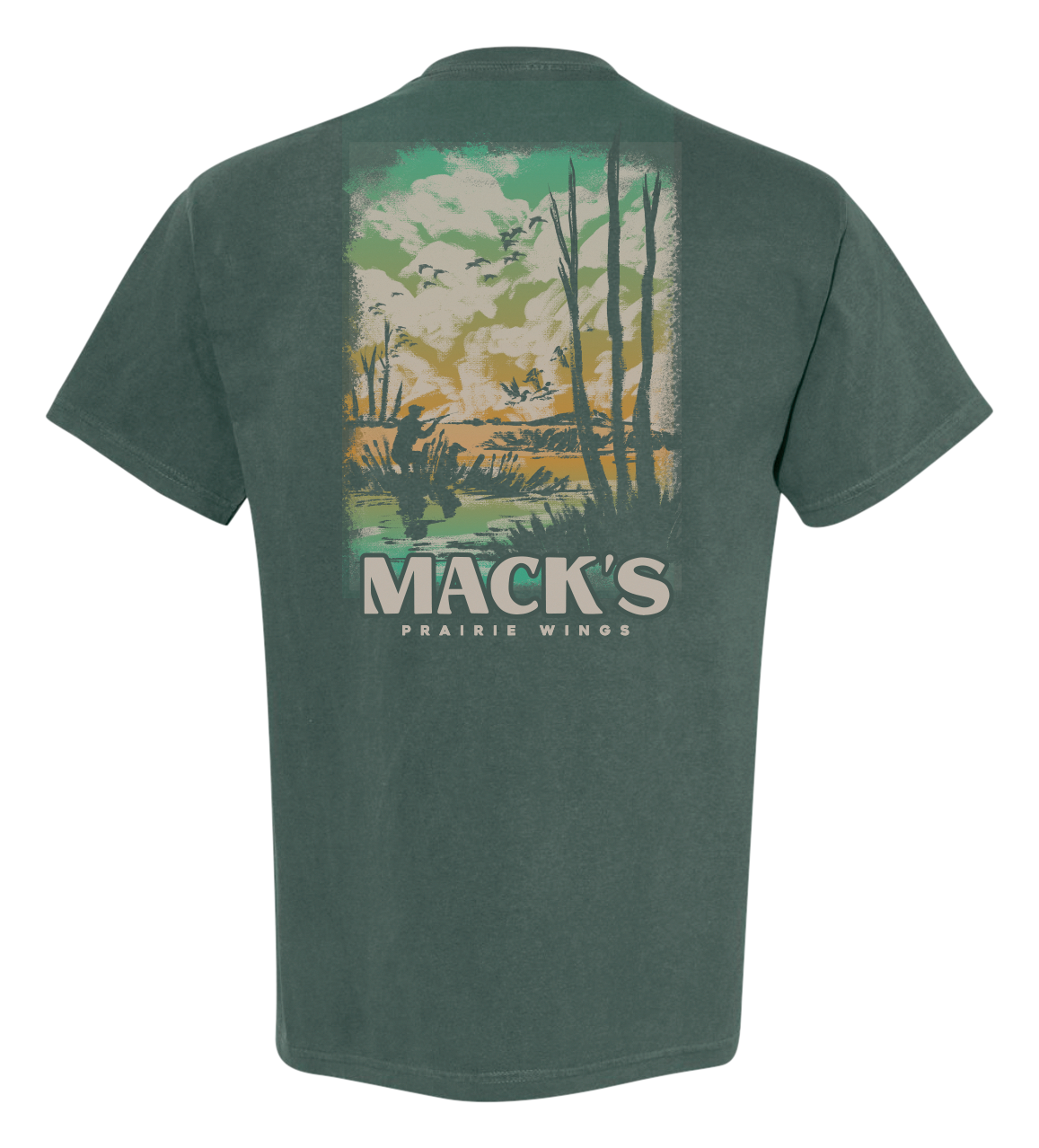 Mack's Prairie Wings Mack's Prairie Wings Hunts At Sunrise Short-Sleeve T-Shirt - Blue Spruce - $34.99 at Cabela's Program