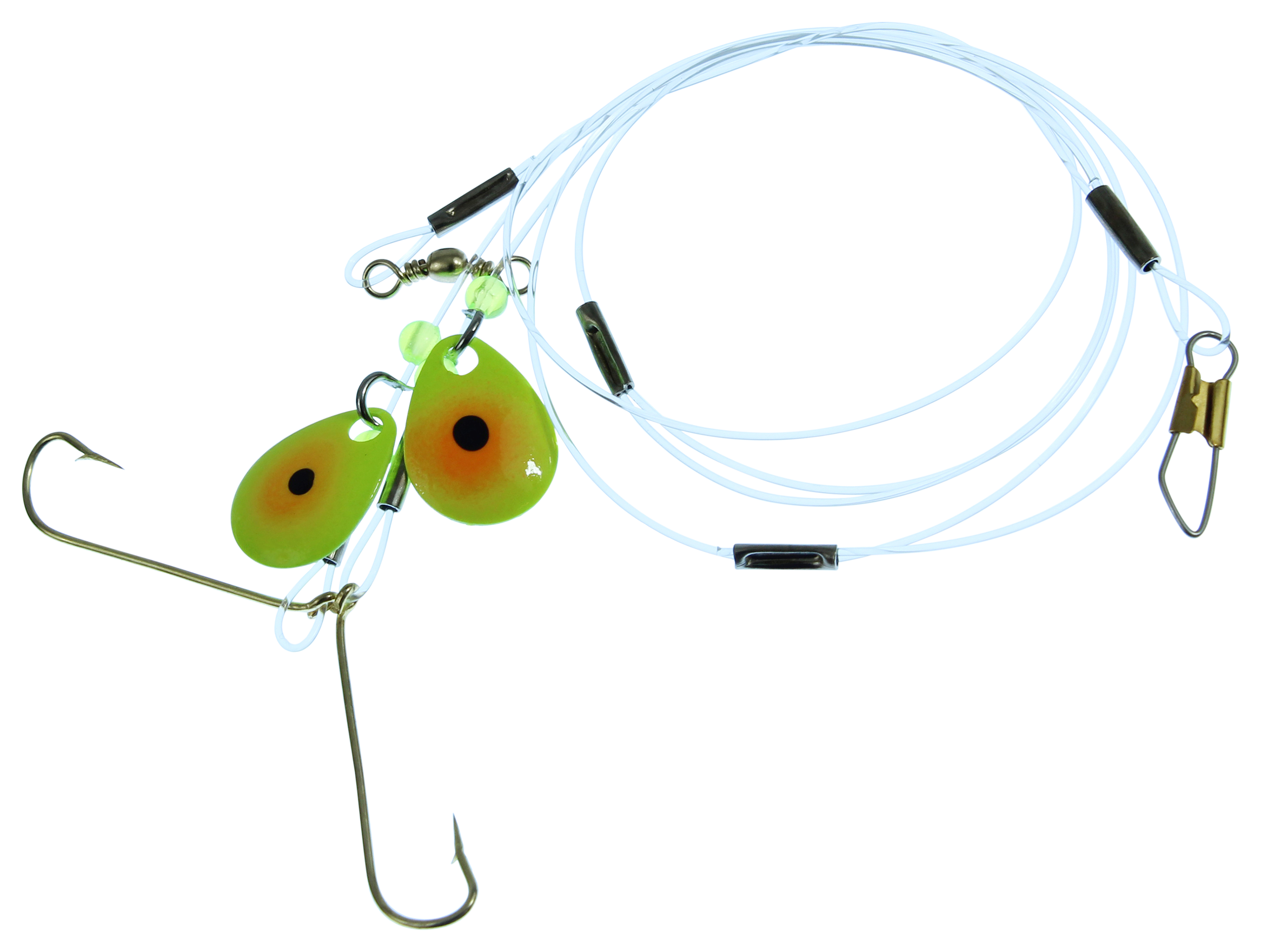Grapentin Perch Rig - 4 - Chartreuse/Orange/Black Dot