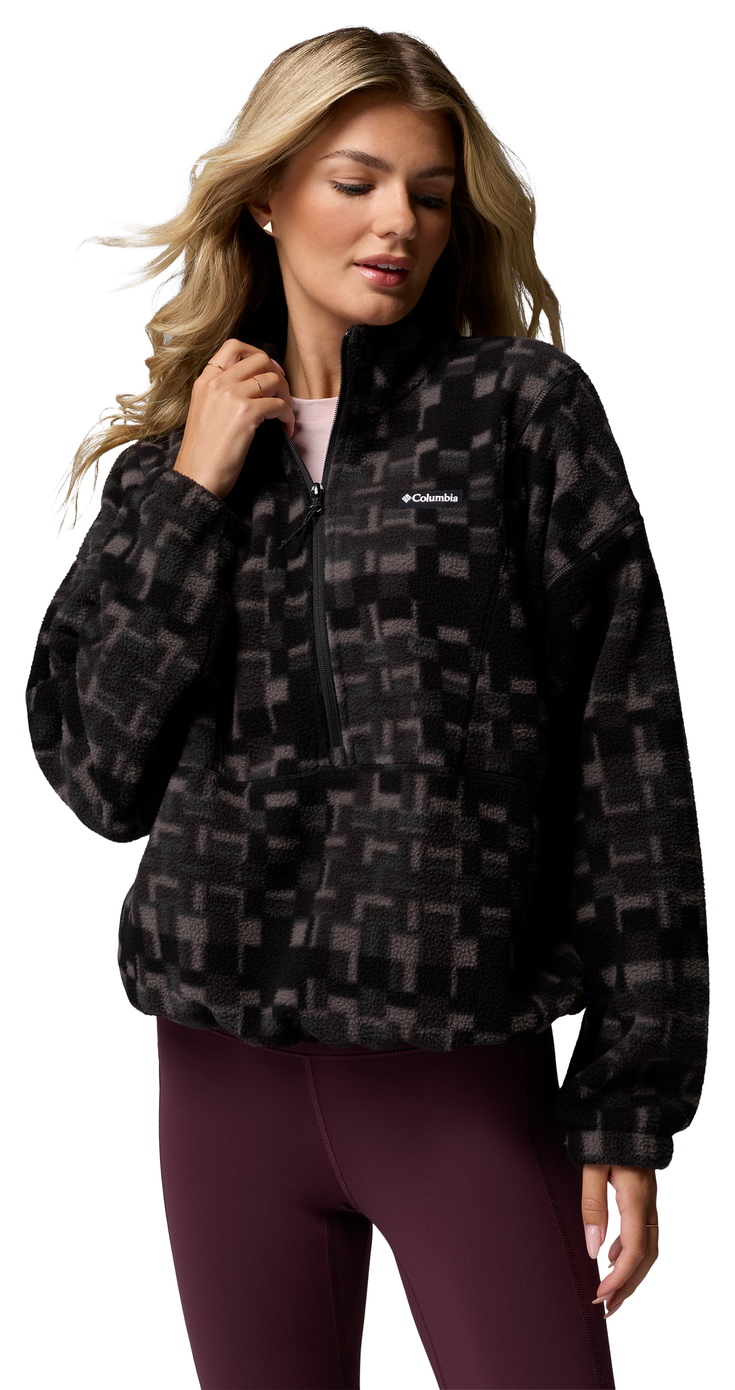 Columbia Columbia Timber Meadow Printed MTR-Fleece Half-Zip Pullover - Black/Unwoven - $60.00 at Cabela's Program