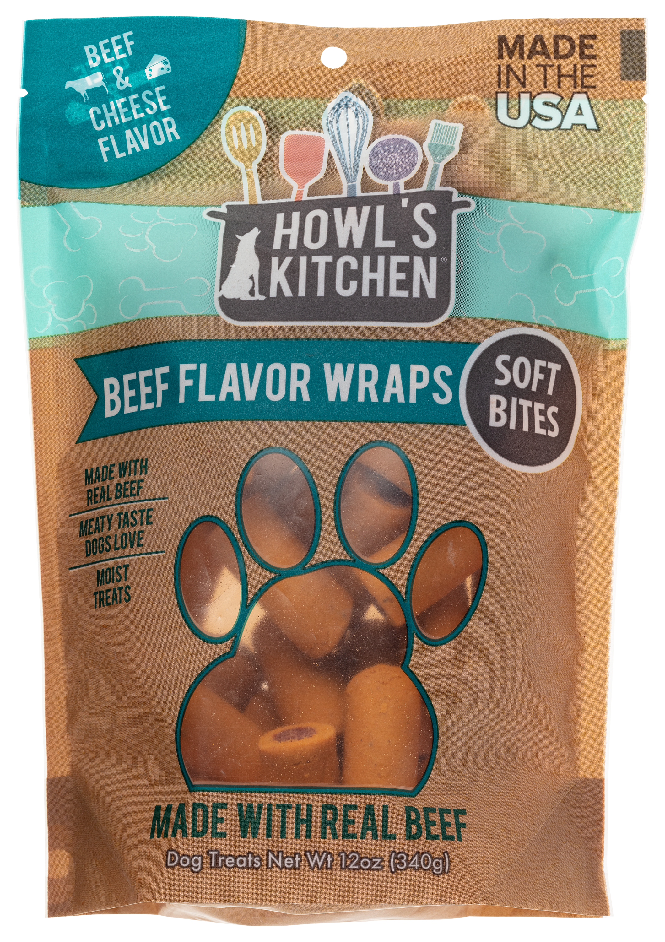 Howl's Kitchen Beef Flavor Wrap Soft Bites for Dogs - Howl's Kitchen