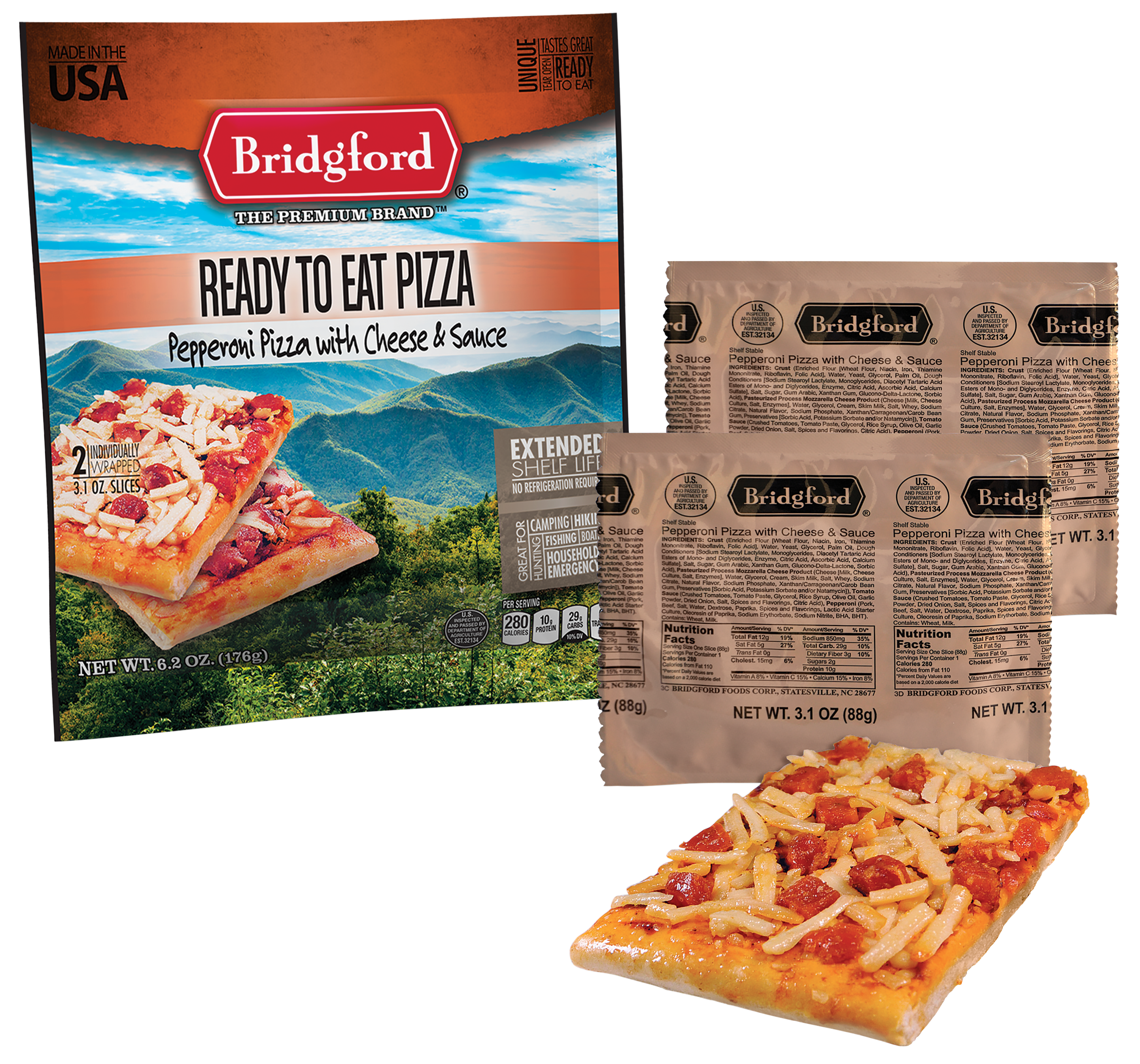 Bridgford Ready-To-Eat Pepperoni and Cheese Pizza
