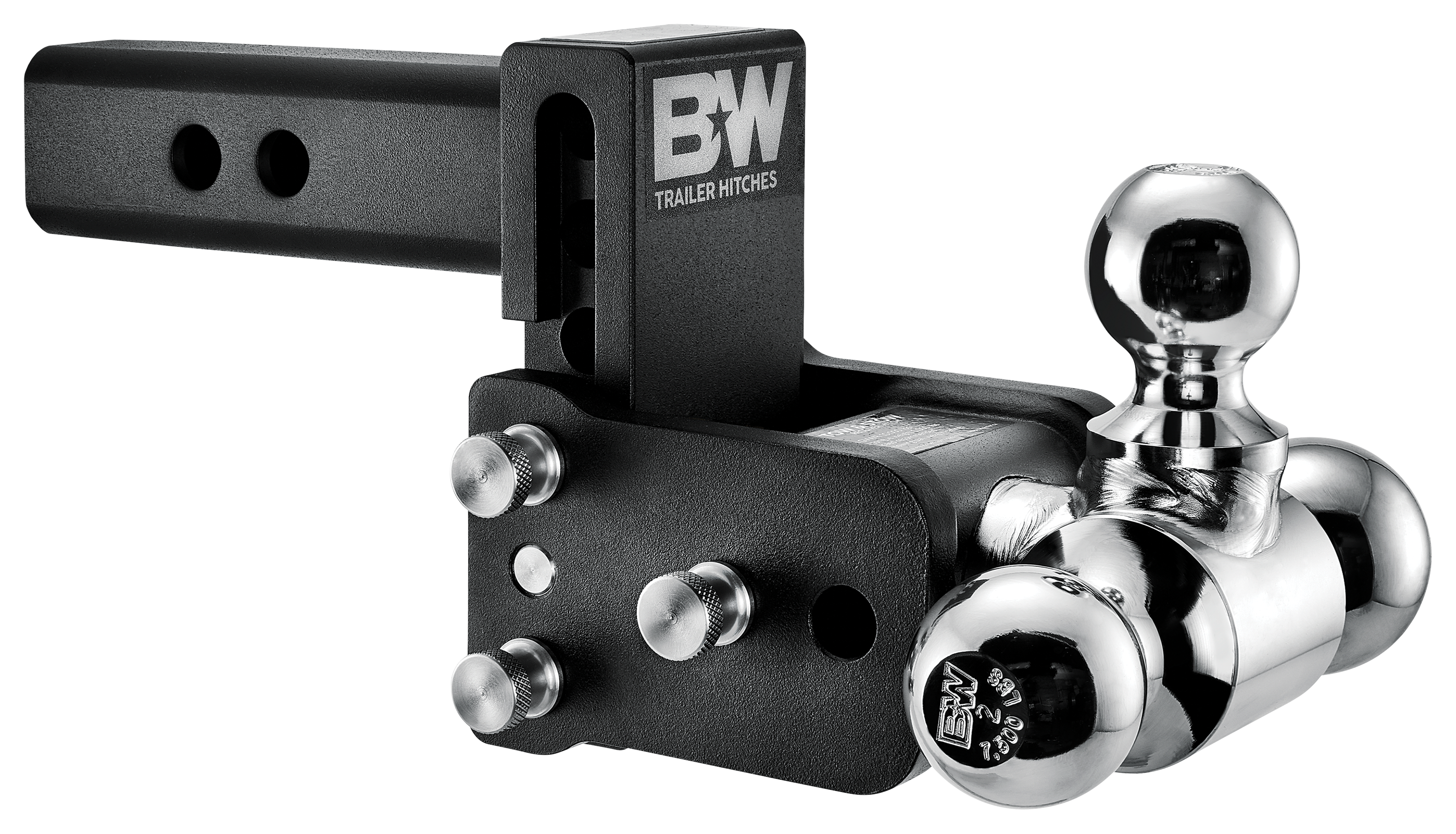 B&ampW Trailer Hitches Tow &Stow Receiver Hitch - Tri-Ball 2″ Shank - 3″ Drop/3.5″ Rise - B&W Trailer Hitches