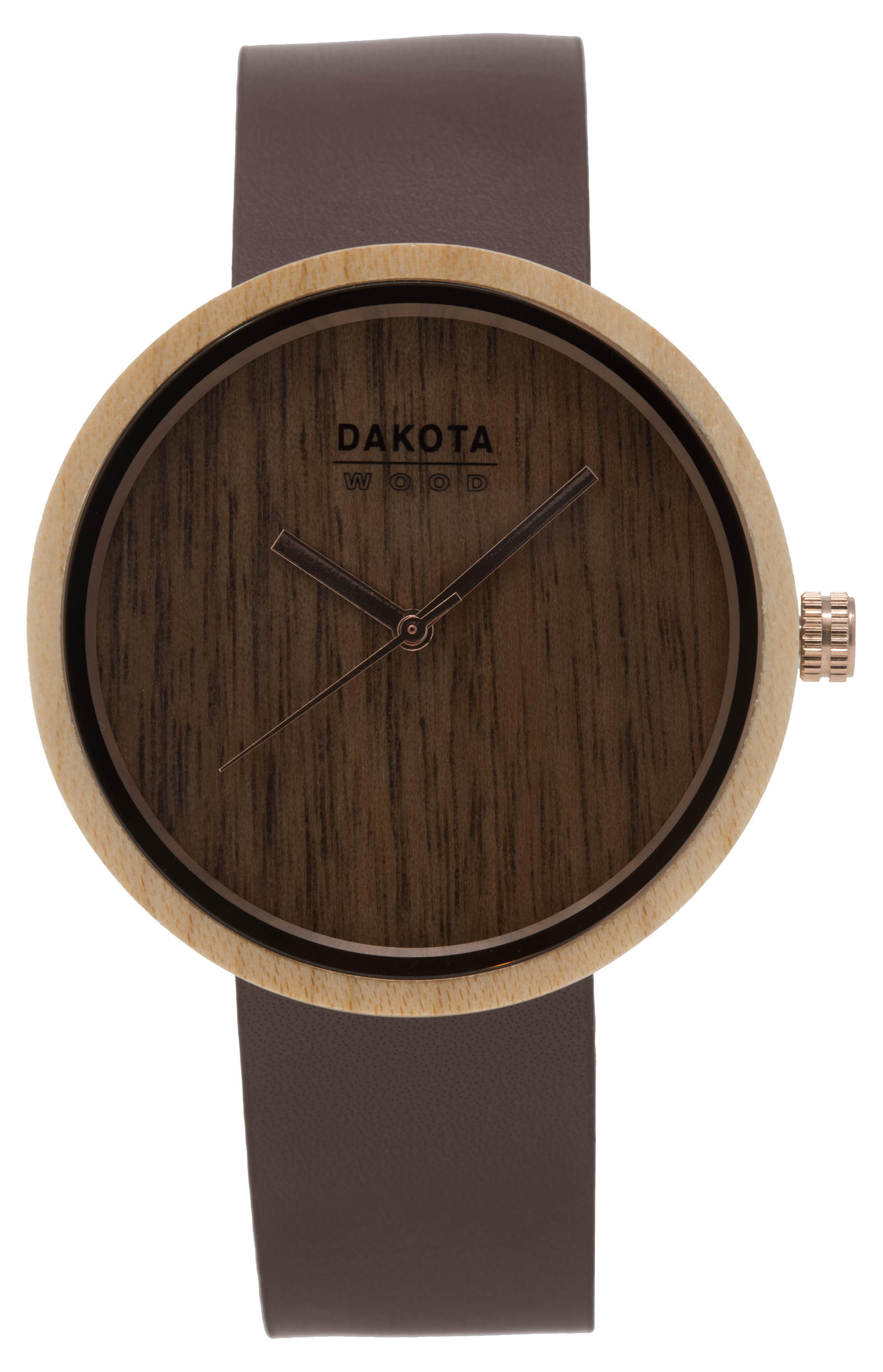 Dakota Wood Watch with Leather Band and Wood Grain Dial - Maple Wood Face