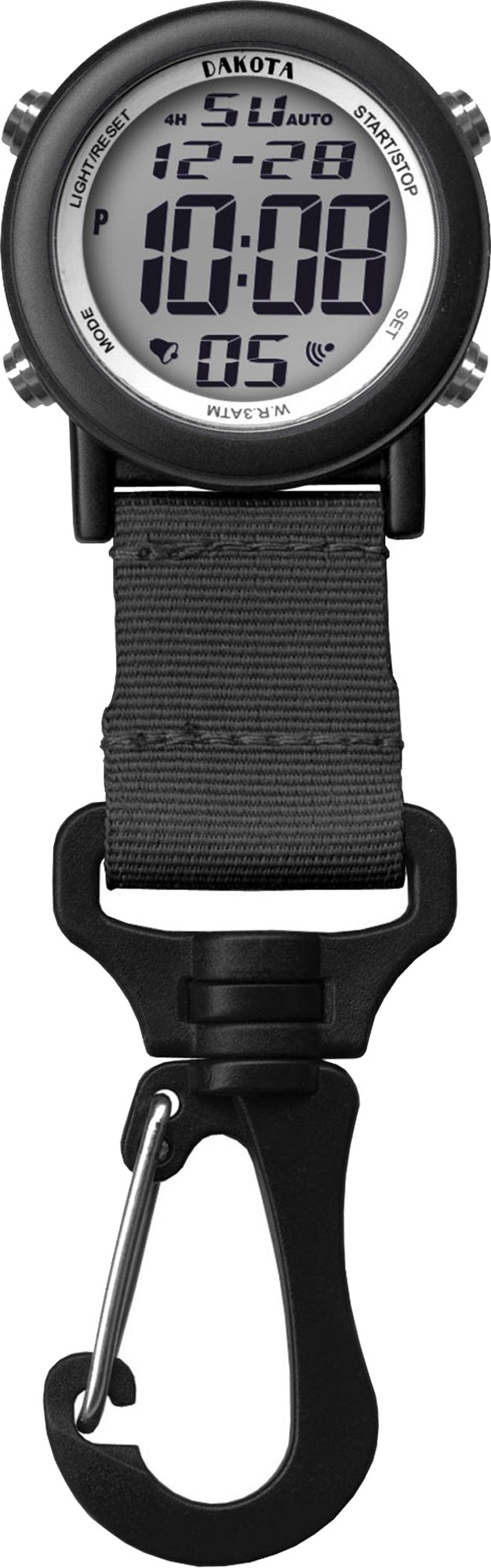 Dakota Digital Backpacker Carabiner Clip Watch - Black