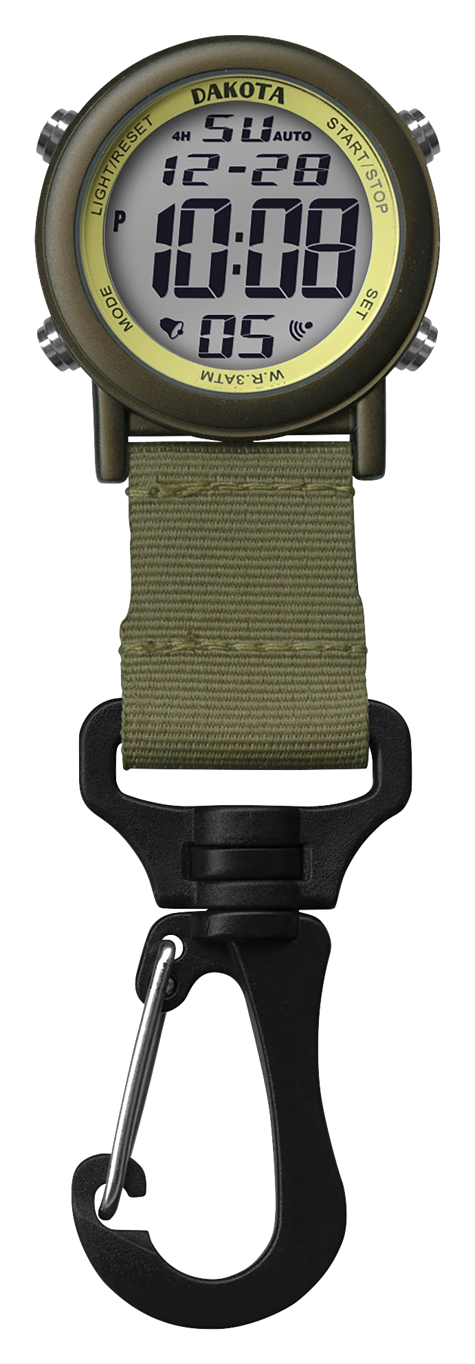 Dakota Digital Backpacker Carabiner Clip Watch - Moss