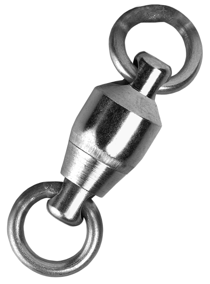 Sampo Solid Ball Bearing Swivel Rings - Both Ends - 150 lb - Silver