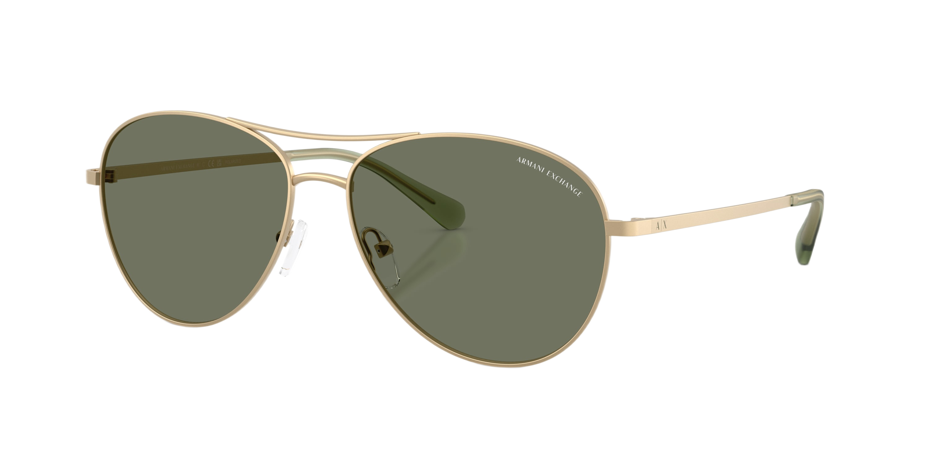 Armani Exchange Armani Exchange AX2061S Polarized Sunglasses - Matte Pale Gold/Dark Green - X-Large - $122.00 at Cabela's Program