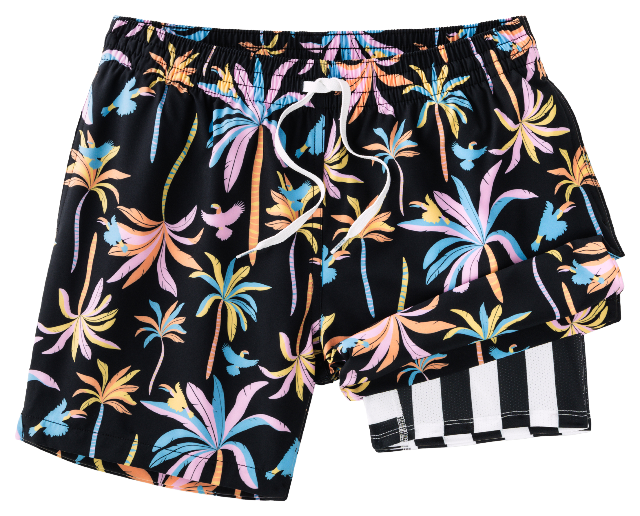 Chubbies The Black Light Nights 5.5? Lined Swim Trunks - Black