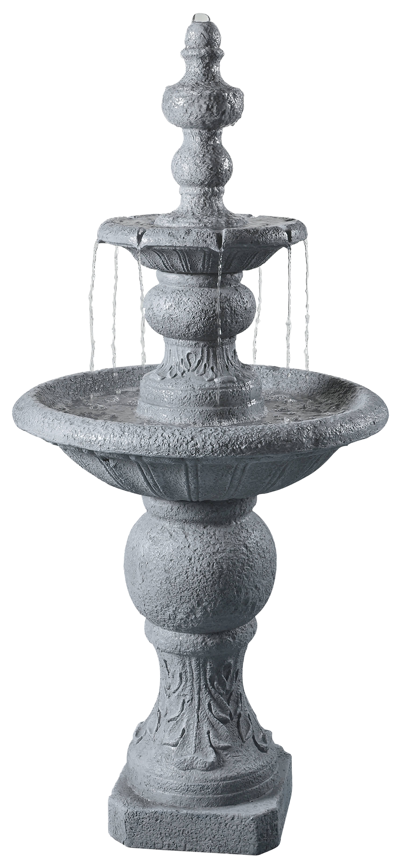 Teamson Home Icy Stone 2-Tier Outdoor Water Fountain - Gray