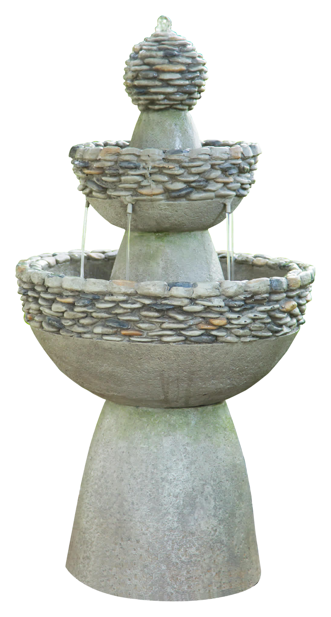 Teamson Home 3-Tier Stone Pedestal Outdoor Water Fountain - Gray