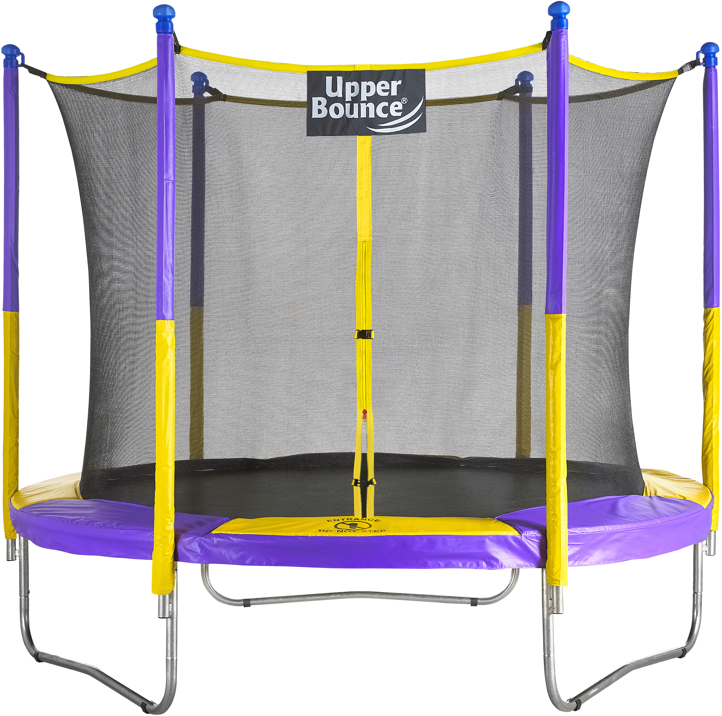 Upper Bounce Round Trampoline Set with Safety Enclosure System - 9' - Purple/Yellow
