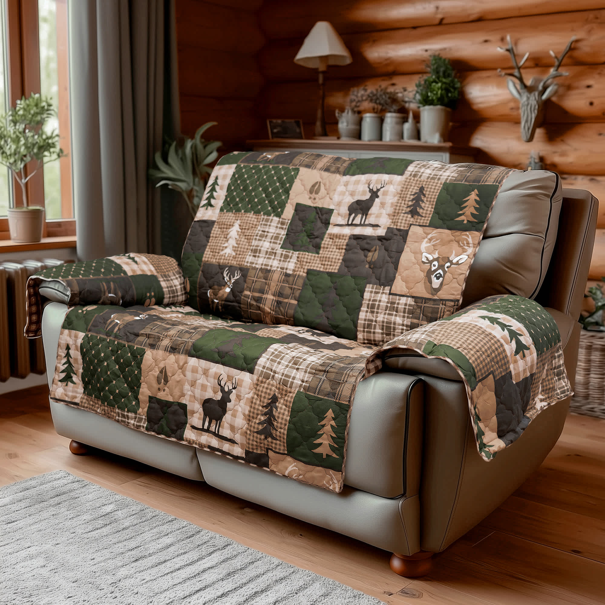 Donna Sharp Green Forest Loveseat Cover