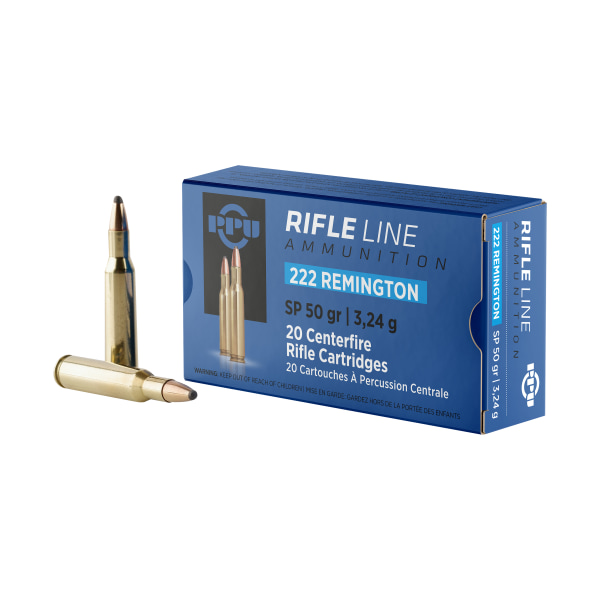 PPU .222 Remington 50 Grain Centerfire Rifle Ammo