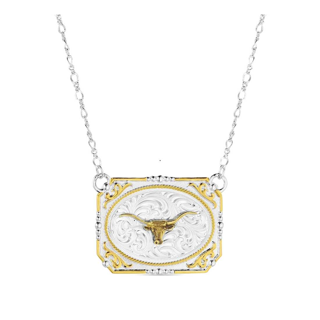 Montana Silversmiths Montana Silversmiths Western Buckle Longhorn Necklace - $104.99 at Cabela's Program