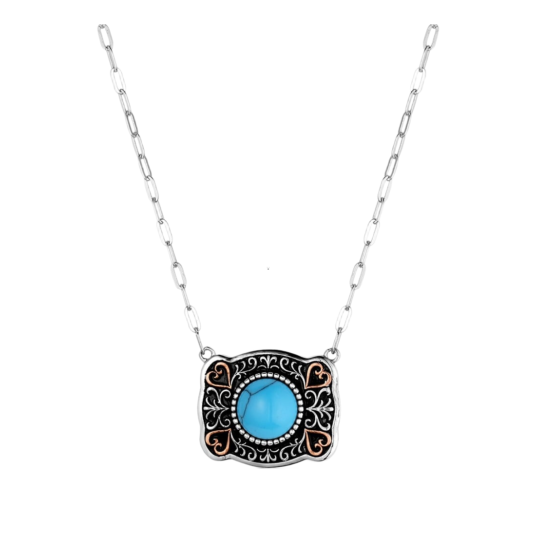 Montana Silversmiths Montana Silversmiths Baby Blue Turquoise Buckle Necklace - $74.99 at Cabela's Program
