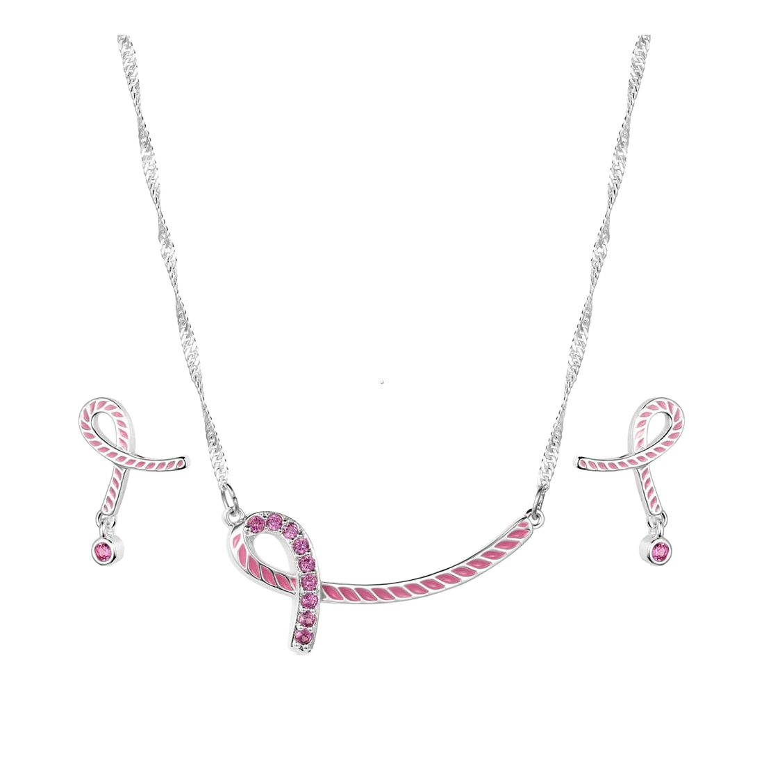 Montana Silversmiths Montana Silversmiths Tough Enough To Wear Pink Hope Rope Jewelry Set - $92.99 at Cabela's Program