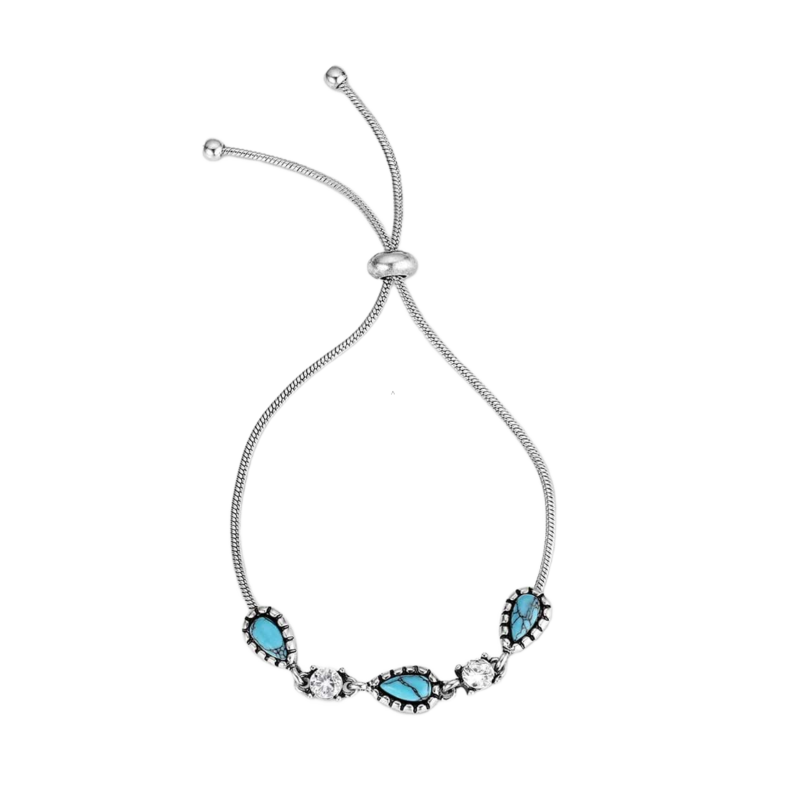 Montana Silversmiths Montana Silversmiths Snowfall Ridge Turquoise Bolo Bracelet - $42.99 at Cabela's Program