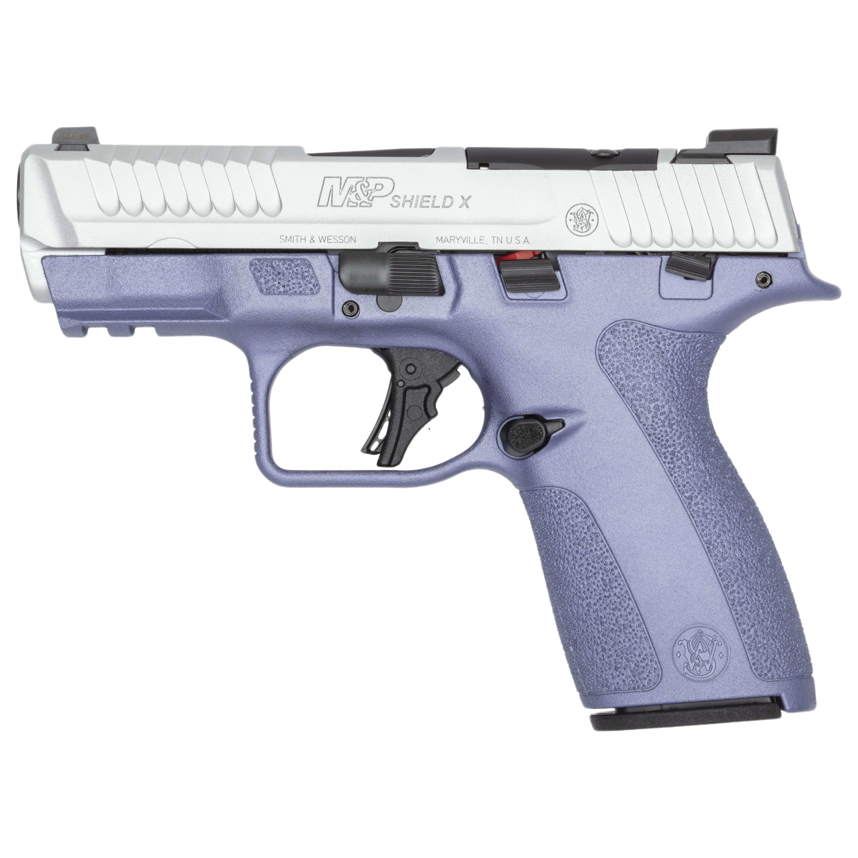 Smith &Wesson M&ampP Shield X Optics-Ready Semi-Auto Pistol with Thumb Safety - 15 - Stainless - Orchid