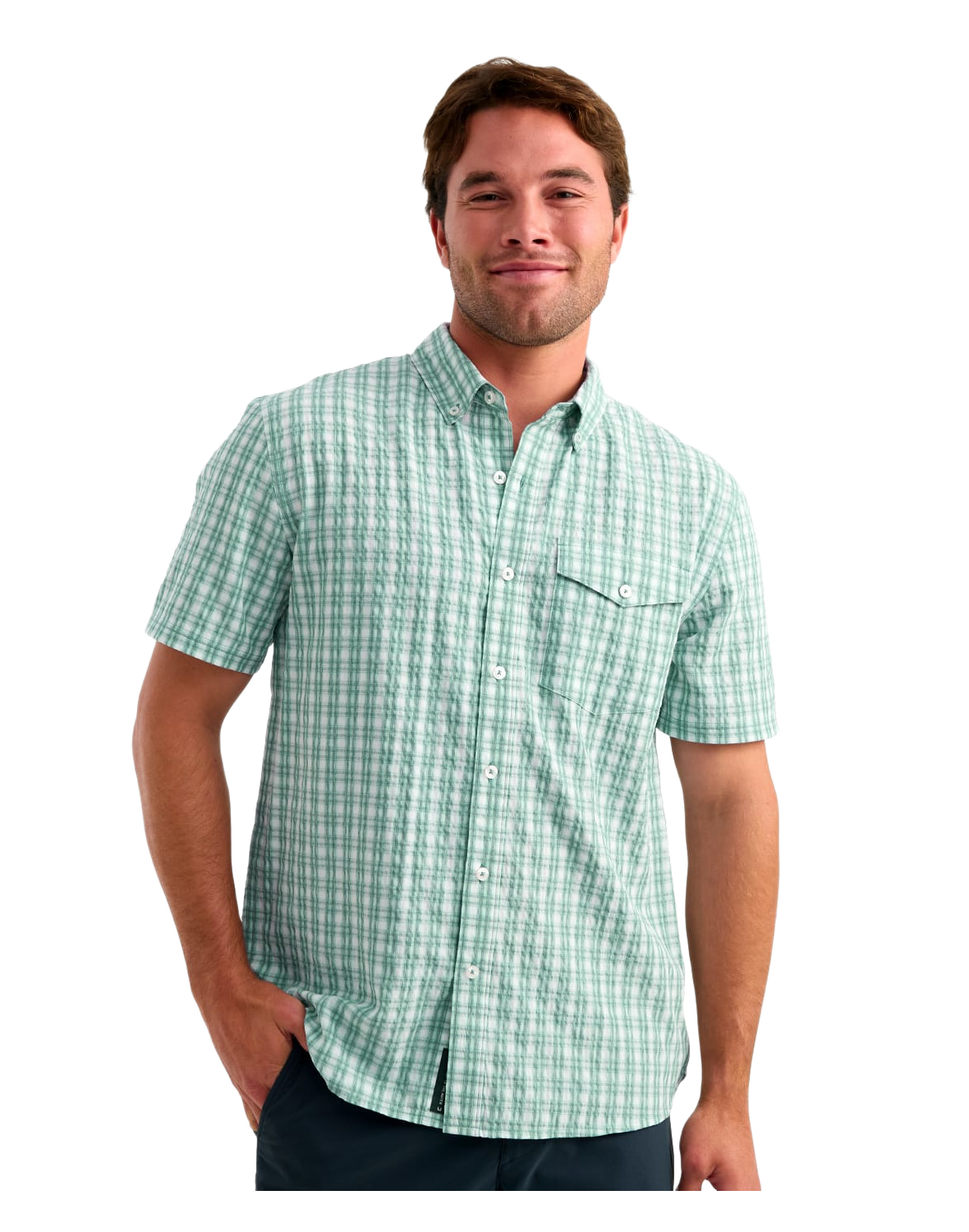 Huk Huk Chatham Plaid Short-Sleeve Shirt - Caicos - $65.00 at Cabela's Program