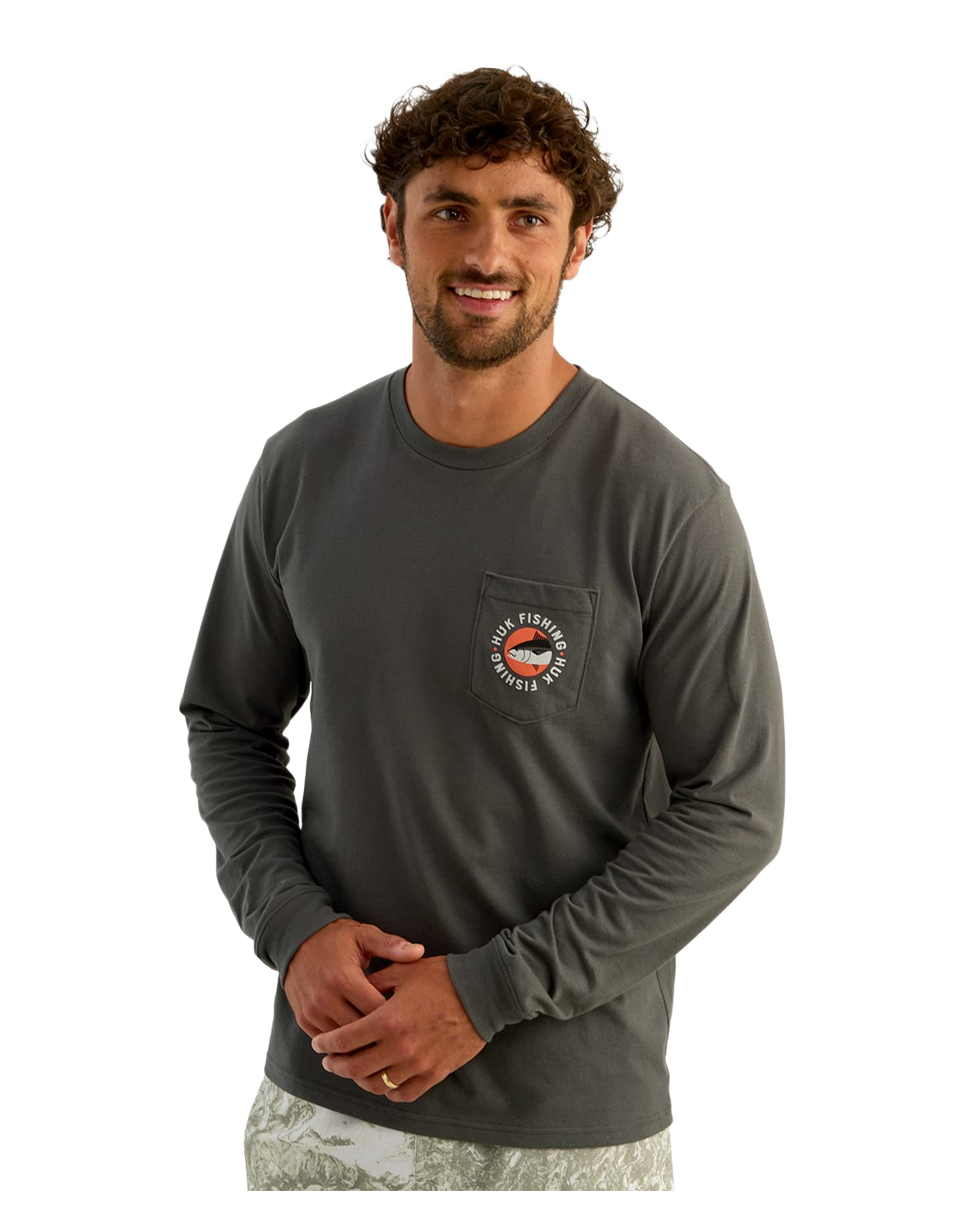 Huk Huk Slice Block Long Sleeve Pocket T-Shirt - Dark Shadow - $35.00 at Cabela's Program